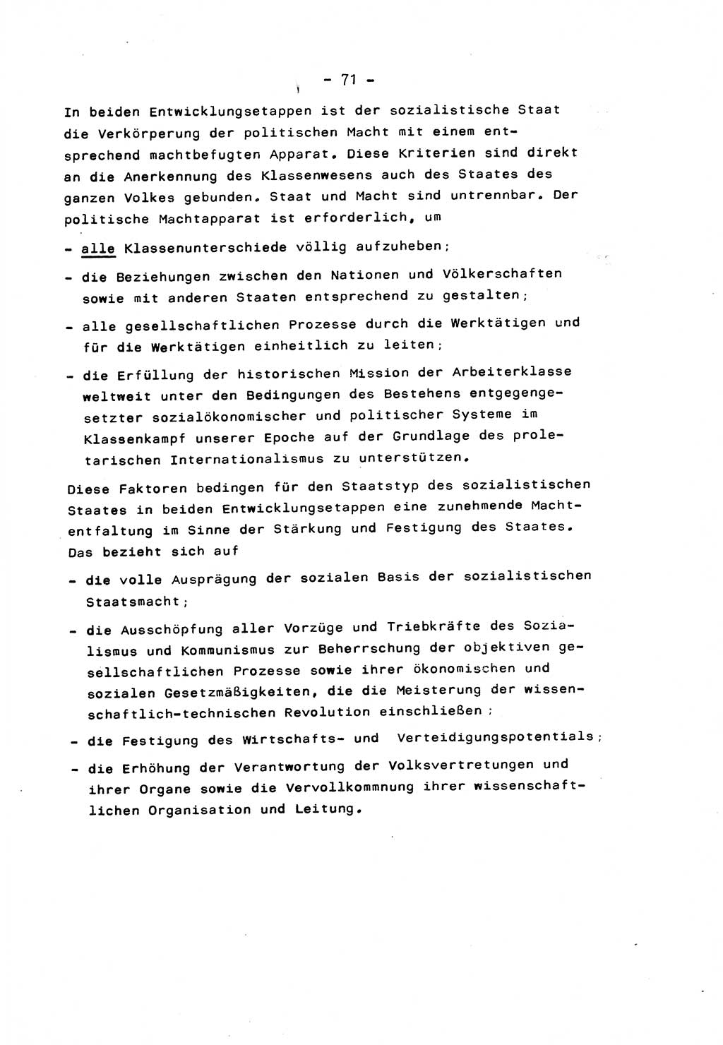 Marxistisch-leninistische Staats- und Rechtstheorie [Deutsche Demokratische Republik (DDR)] 1975, Seite 71 (ML St.-R.-Th. DDR 1975, S. 71)
