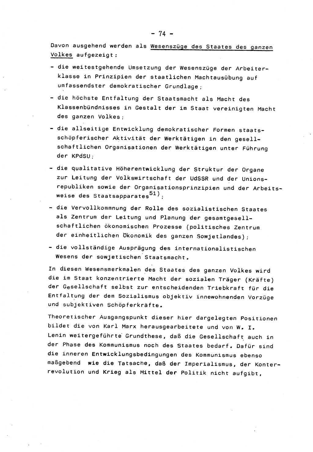 Marxistisch-leninistische Staats- und Rechtstheorie [Deutsche Demokratische Republik (DDR)] 1975, Seite 74 (ML St.-R.-Th. DDR 1975, S. 74)