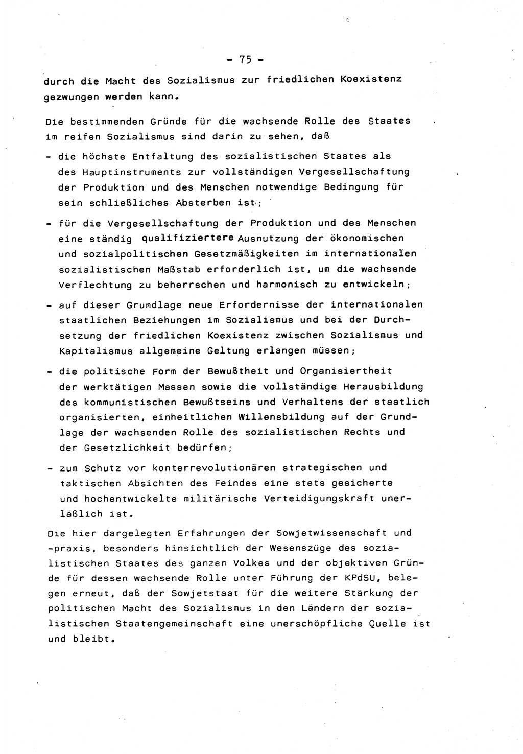 Marxistisch-leninistische Staats- und Rechtstheorie [Deutsche Demokratische Republik (DDR)] 1975, Seite 75 (ML St.-R.-Th. DDR 1975, S. 75)