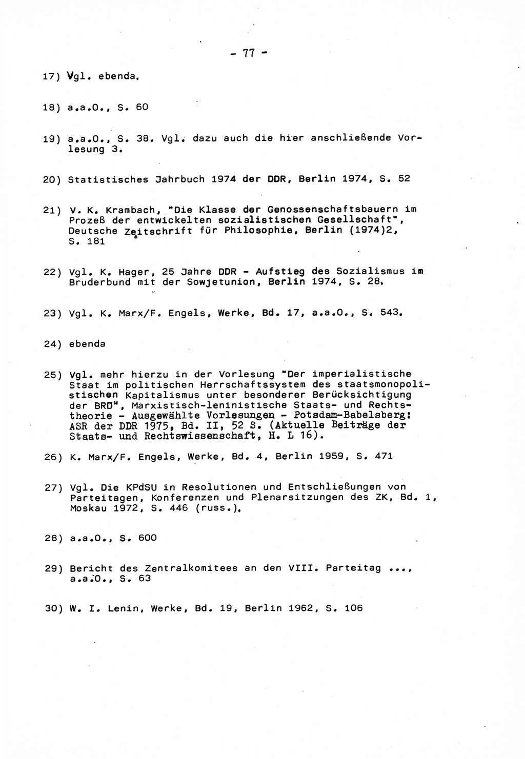 Marxistisch-leninistische Staats- und Rechtstheorie [Deutsche Demokratische Republik (DDR)] 1975, Seite 77 (ML St.-R.-Th. DDR 1975, S. 77)