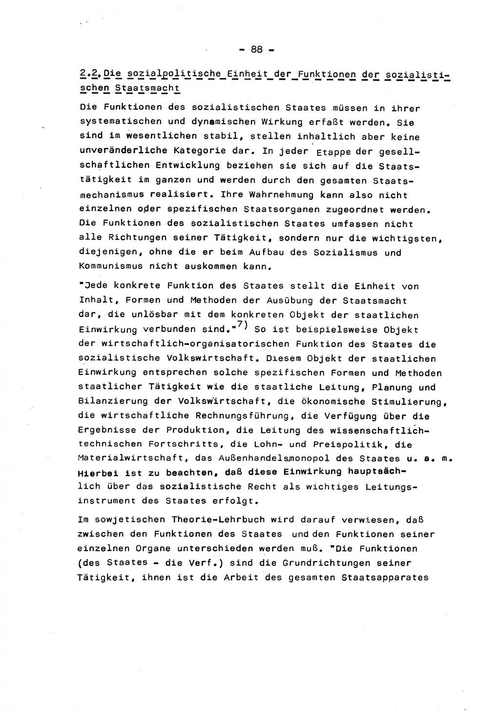 Marxistisch-leninistische Staats- und Rechtstheorie [Deutsche Demokratische Republik (DDR)] 1975, Seite 88 (ML St.-R.-Th. DDR 1975, S. 88)