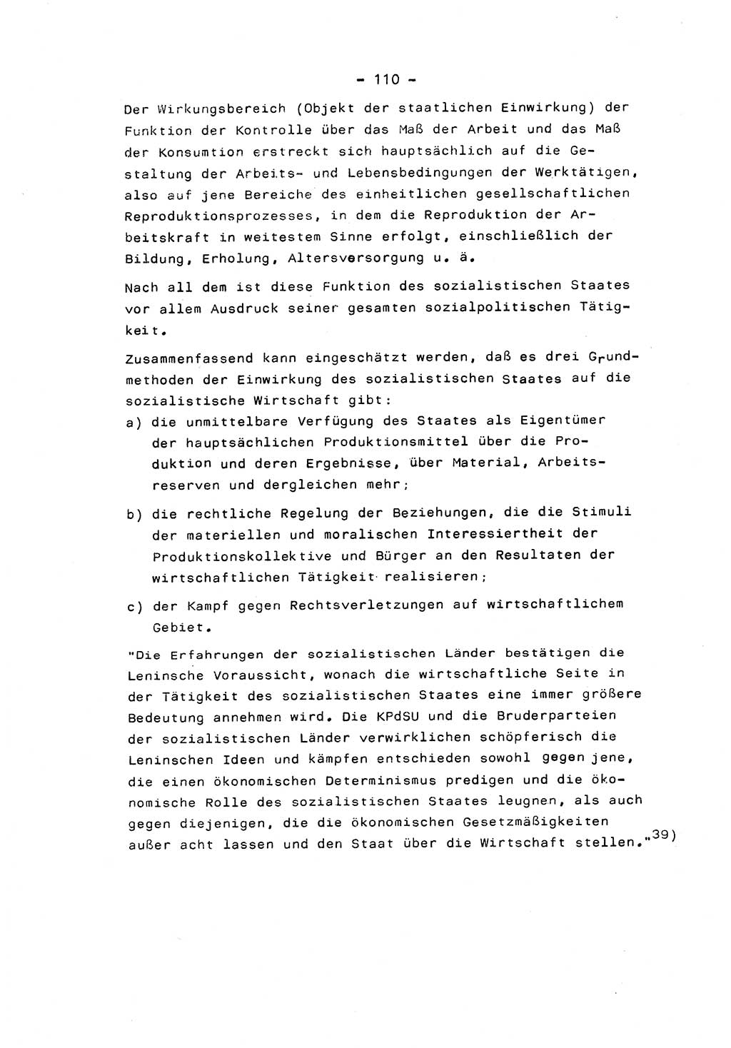 Marxistisch-leninistische Staats- und Rechtstheorie [Deutsche Demokratische Republik (DDR)] 1975, Seite 110 (ML St.-R.-Th. DDR 1975, S. 110)