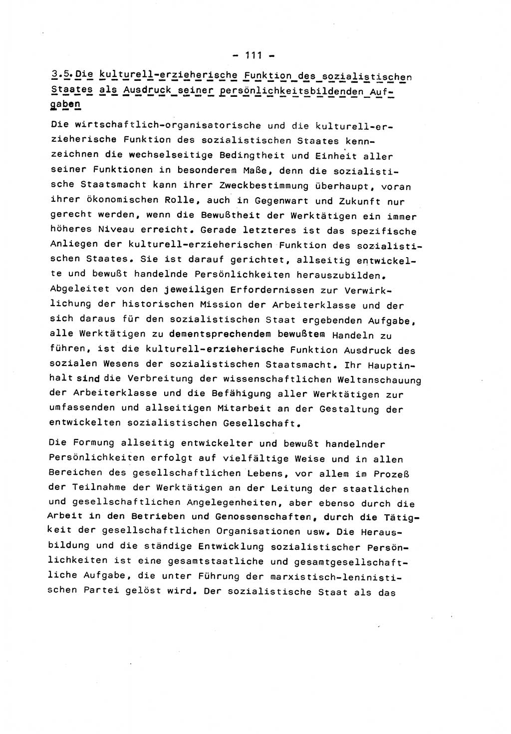 Marxistisch-leninistische Staats- und Rechtstheorie [Deutsche Demokratische Republik (DDR)] 1975, Seite 111 (ML St.-R.-Th. DDR 1975, S. 111)