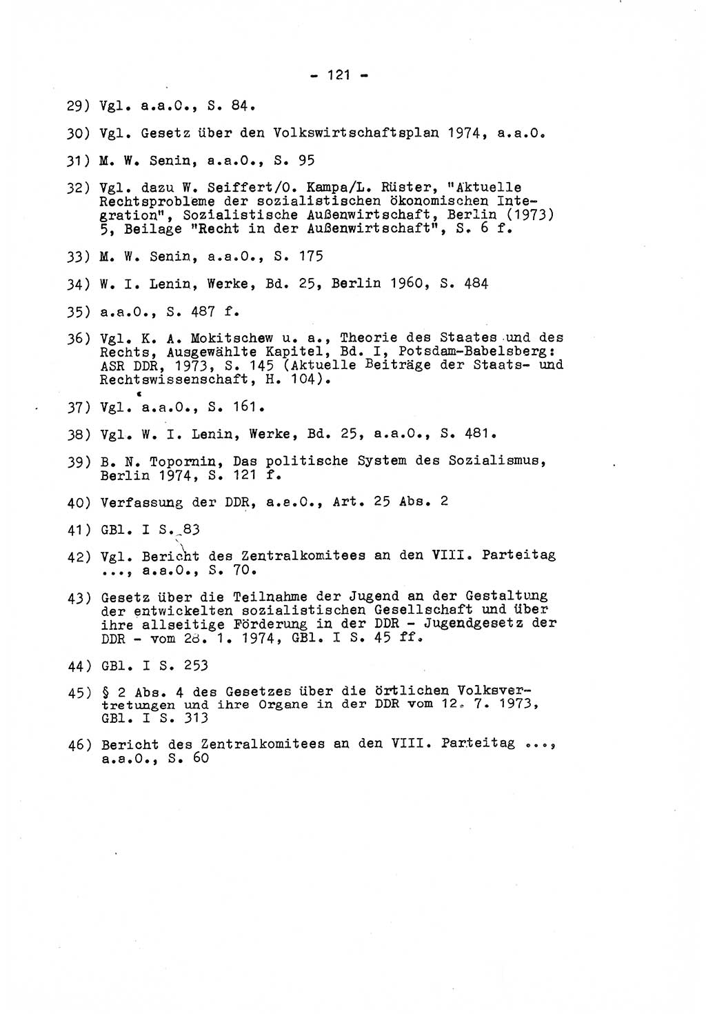 Marxistisch-leninistische Staats- und Rechtstheorie [Deutsche Demokratische Republik (DDR)] 1975, Seite 121 (ML St.-R.-Th. DDR 1975, S. 121)