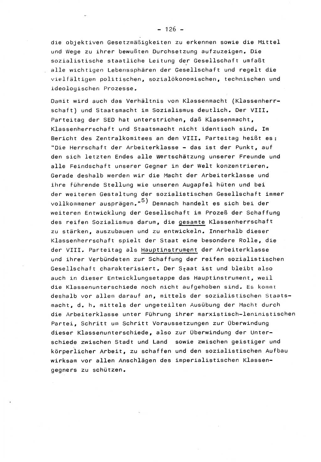 Marxistisch-leninistische Staats- und Rechtstheorie [Deutsche Demokratische Republik (DDR)] 1975, Seite 126 (ML St.-R.-Th. DDR 1975, S. 126)