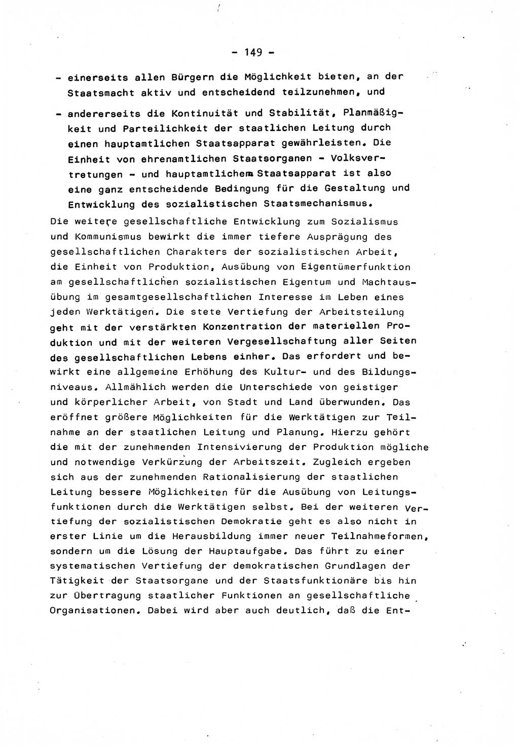 Marxistisch-leninistische Staats- und Rechtstheorie [Deutsche Demokratische Republik (DDR)] 1975, Seite 149 (ML St.-R.-Th. DDR 1975, S. 149)