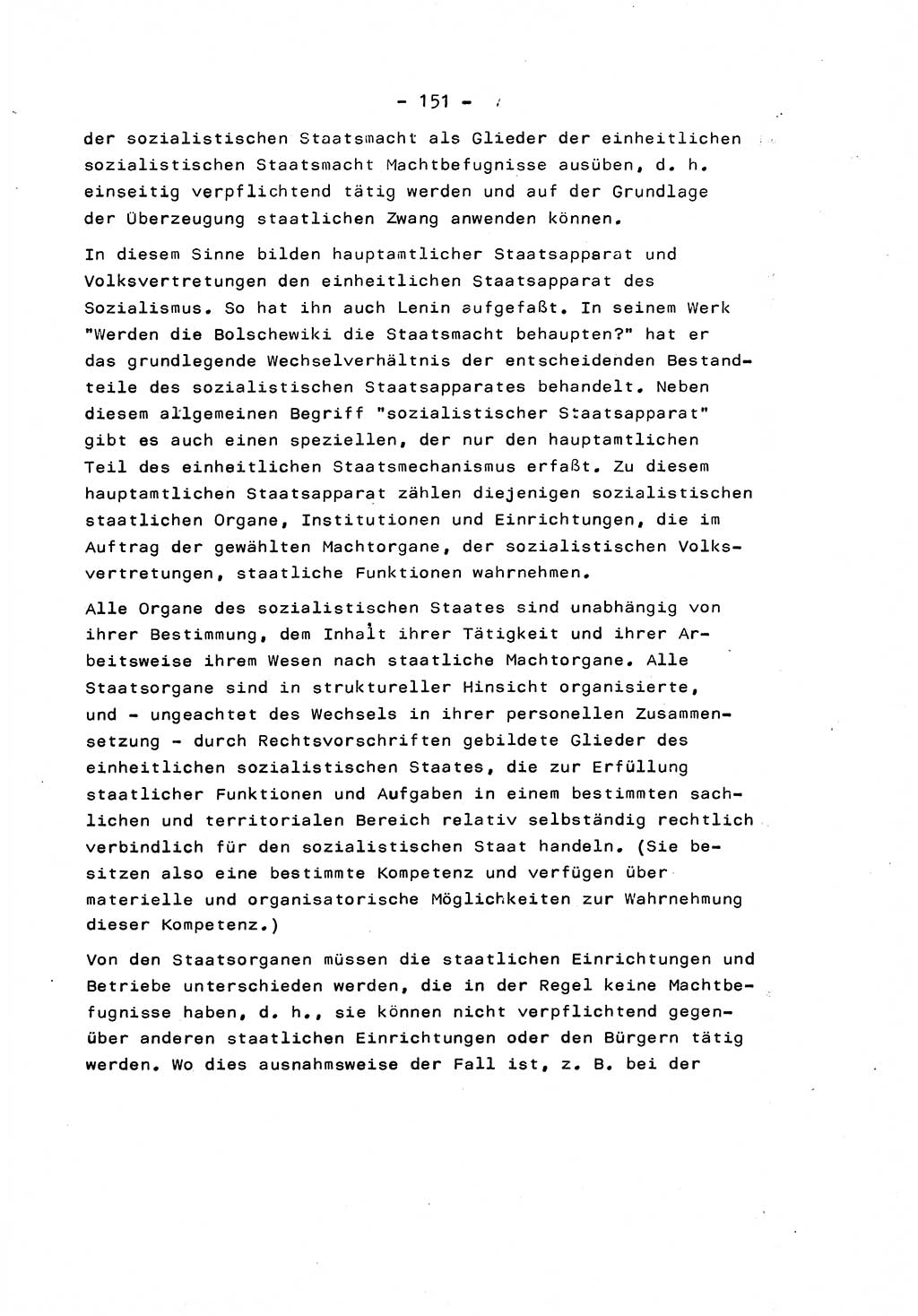 Marxistisch-leninistische Staats- und Rechtstheorie [Deutsche Demokratische Republik (DDR)] 1975, Seite 151 (ML St.-R.-Th. DDR 1975, S. 151)