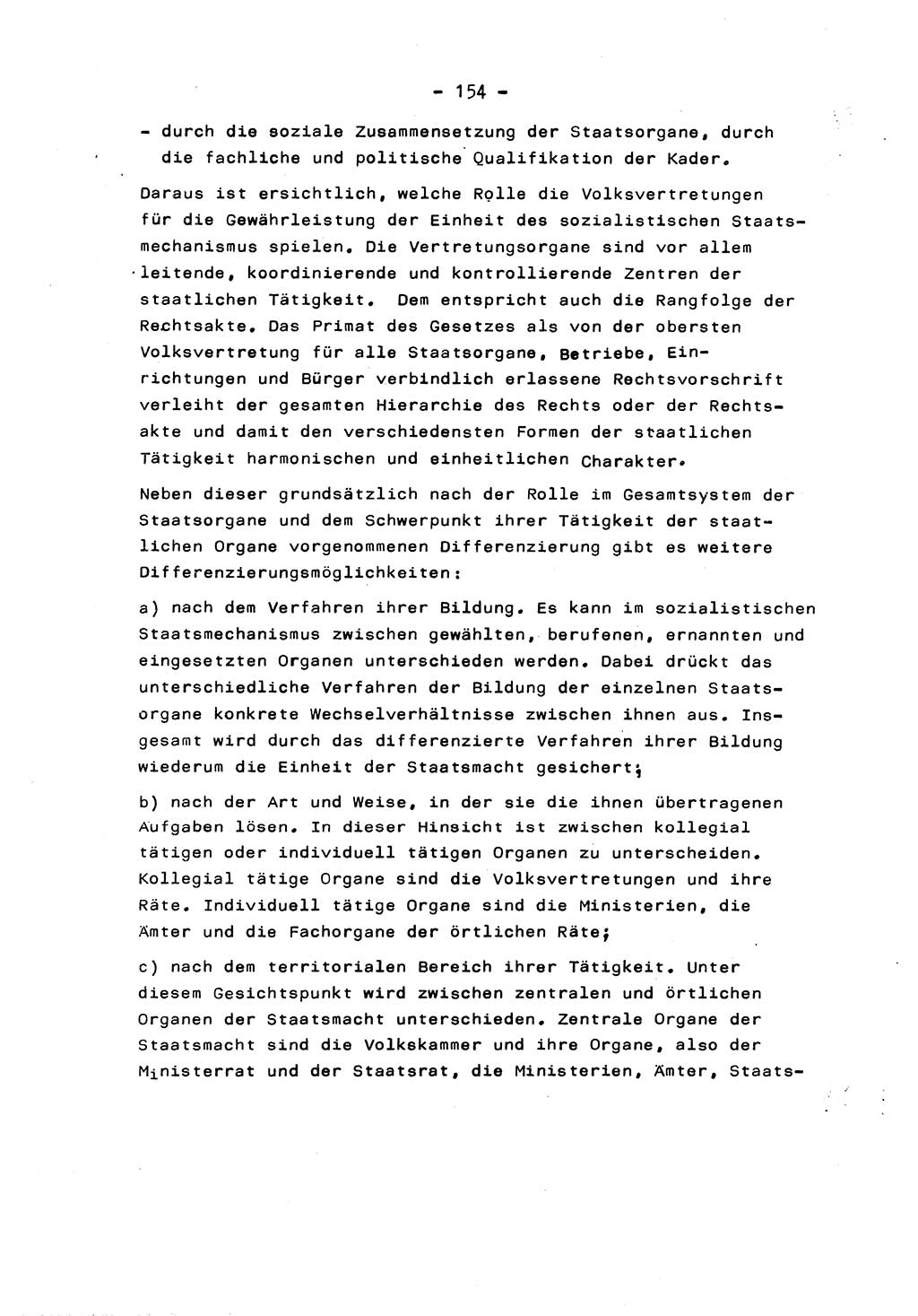Marxistisch-leninistische Staats- und Rechtstheorie [Deutsche Demokratische Republik (DDR)] 1975, Seite 154 (ML St.-R.-Th. DDR 1975, S. 154)