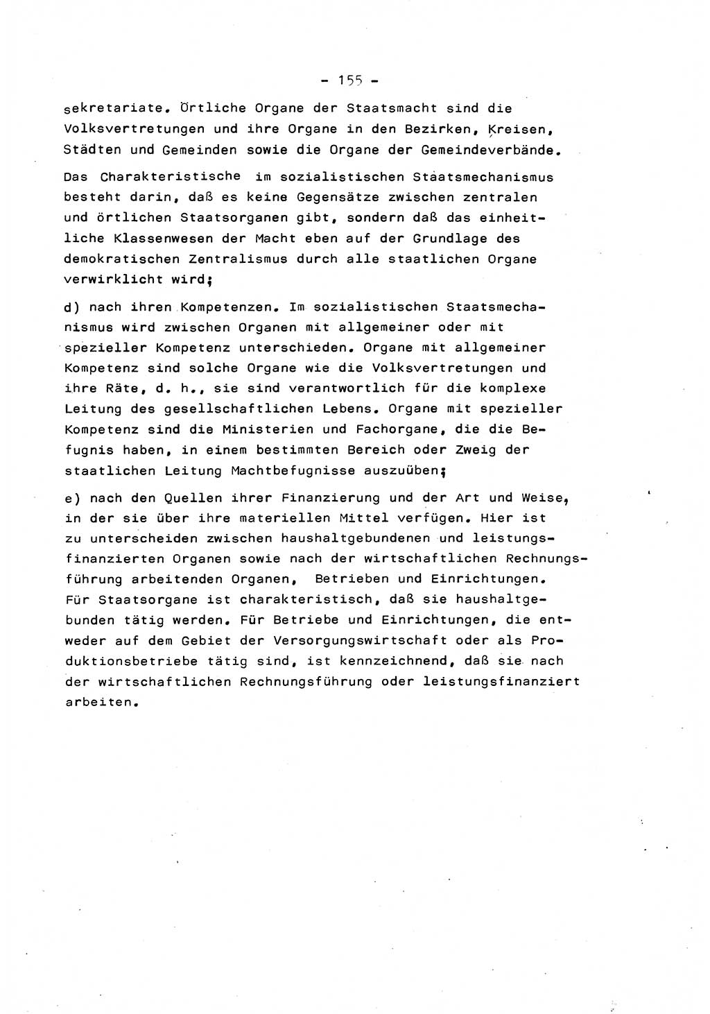 Marxistisch-leninistische Staats- und Rechtstheorie [Deutsche Demokratische Republik (DDR)] 1975, Seite 155 (ML St.-R.-Th. DDR 1975, S. 155)