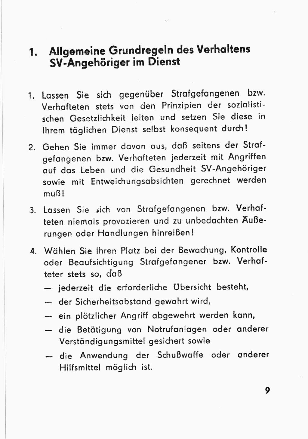 Merkbuch für SV-Angehörige [Strafvollzug (SV) Deutsche Demokratische Republik (DDR)] 1975, Seite 9 (SV-Angeh. DDR 1975, S. 9)