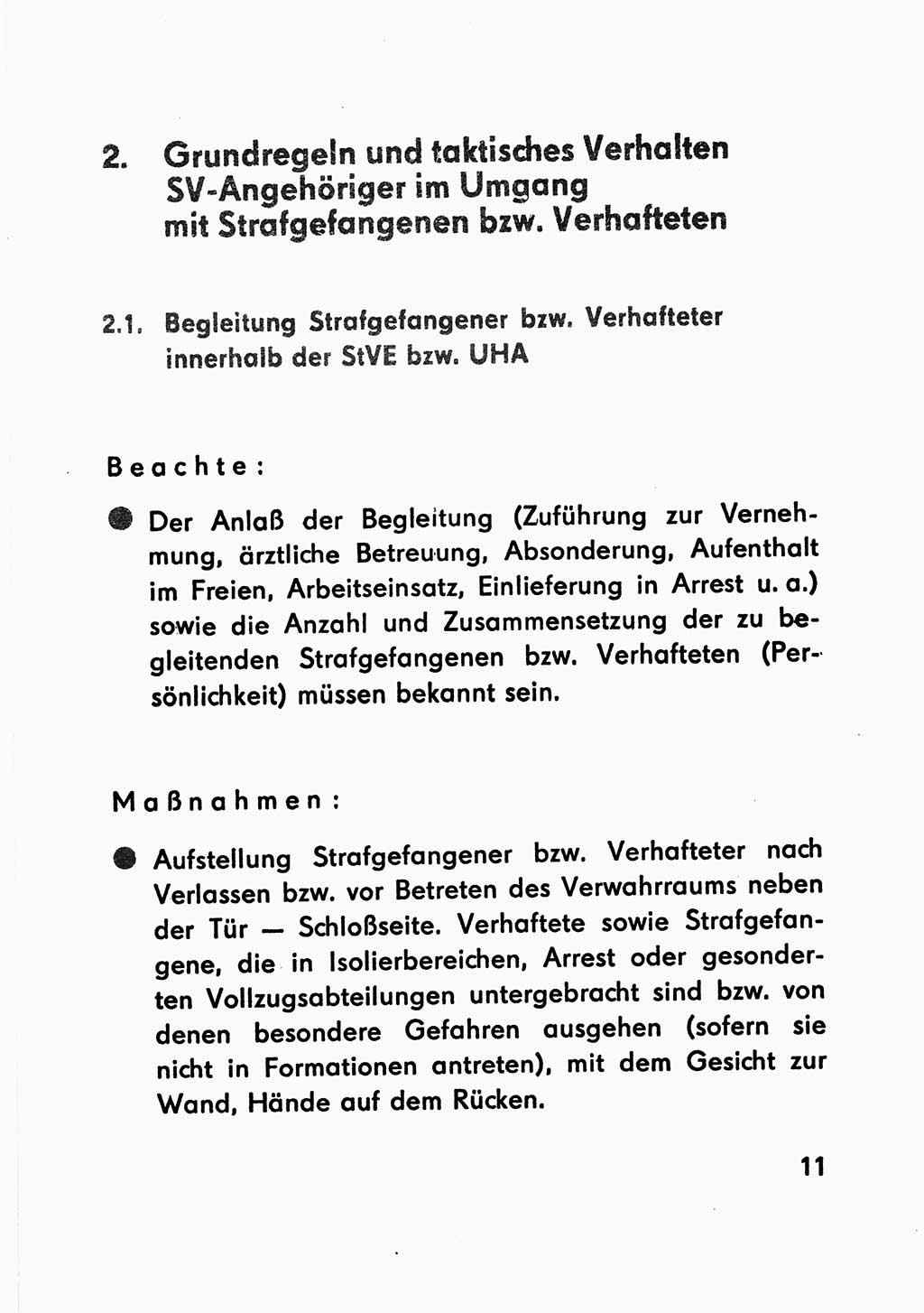 Merkbuch für SV-Angehörige [Strafvollzug (SV) Deutsche Demokratische Republik (DDR)] 1975, Seite 11 (SV-Angeh. DDR 1975, S. 11)