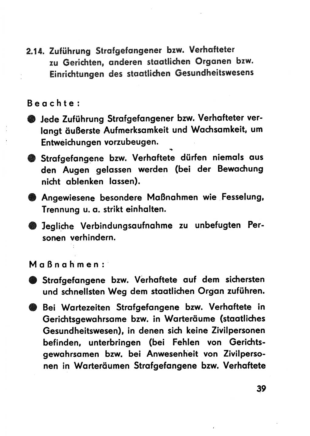 Merkbuch für SV-Angehörige [Strafvollzug (SV) Deutsche Demokratische Republik (DDR)] 1975, Seite 39 (SV-Angeh. DDR 1975, S. 39)