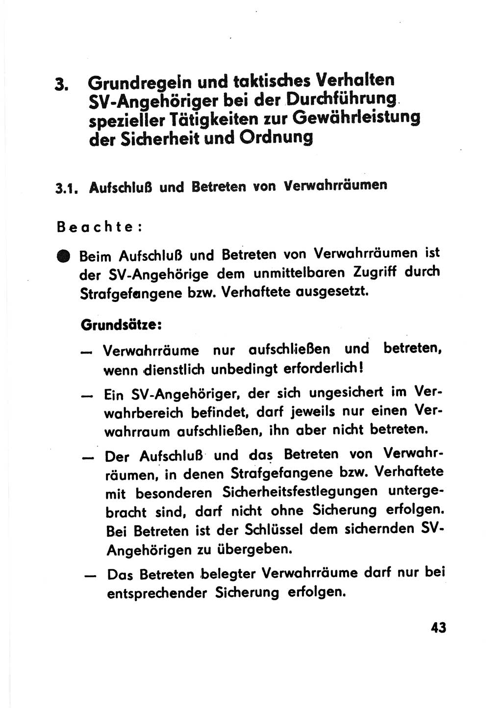 Merkbuch für SV-Angehörige [Strafvollzug (SV) Deutsche Demokratische Republik (DDR)] 1975, Seite 43 (SV-Angeh. DDR 1975, S. 43)