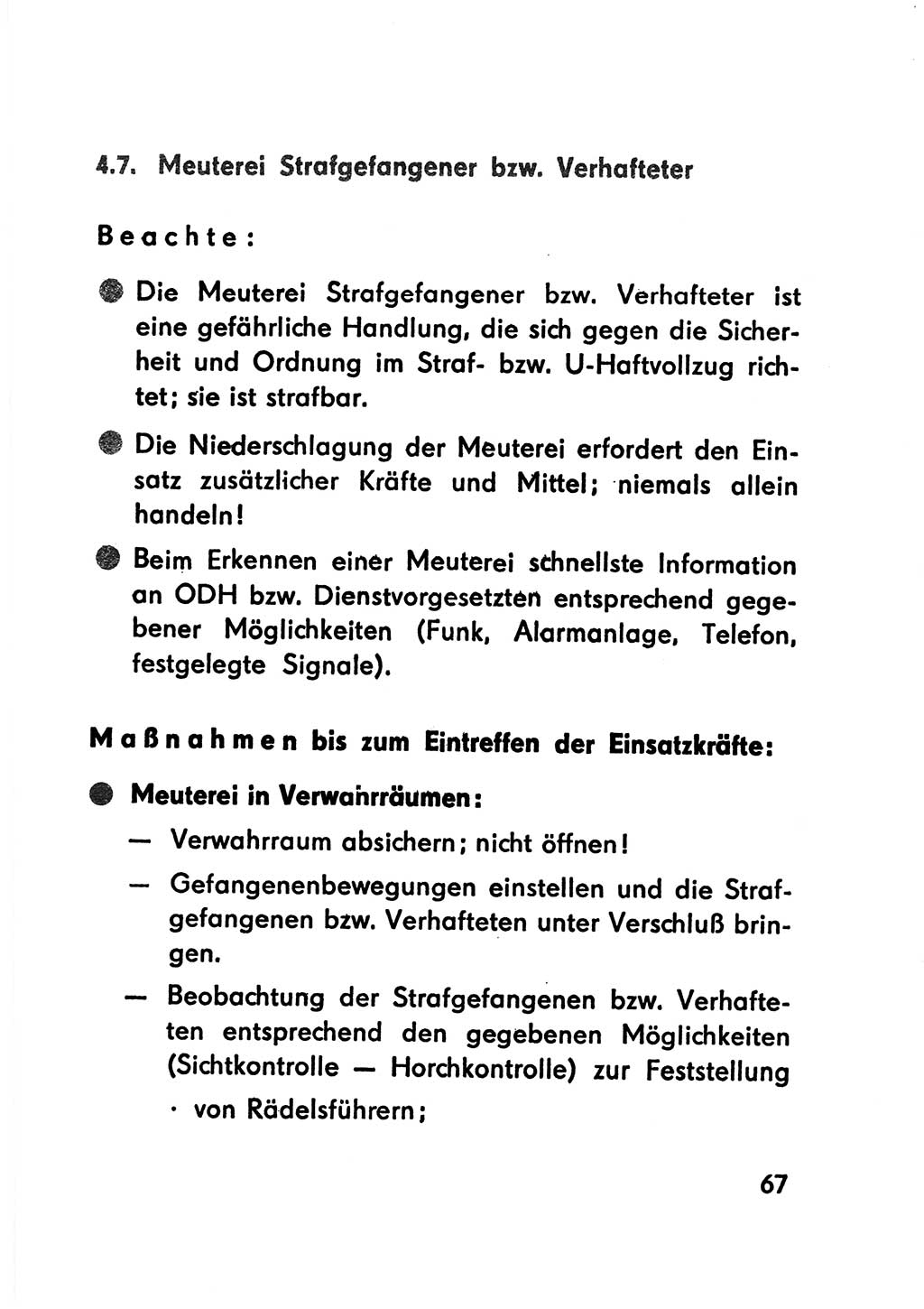 Merkbuch für SV-Angehörige [Strafvollzug (SV) Deutsche Demokratische Republik (DDR)] 1975, Seite 67 (SV-Angeh. DDR 1975, S. 67)