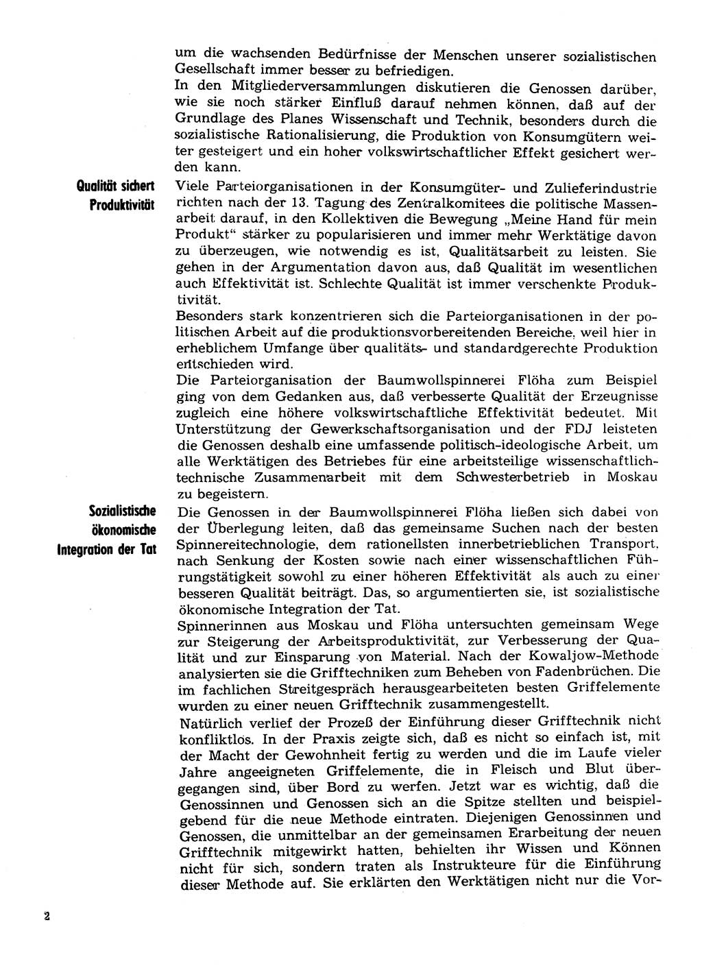 Neuer Weg (NW), Organ des Zentralkomitees (ZK) der SED (Sozialistische Einheitspartei Deutschlands) für Fragen des Parteilebens, 30. Jahrgang [Deutsche Demokratische Republik (DDR)] 1975, Seite 2 (NW ZK SED DDR 1975, S. 2)