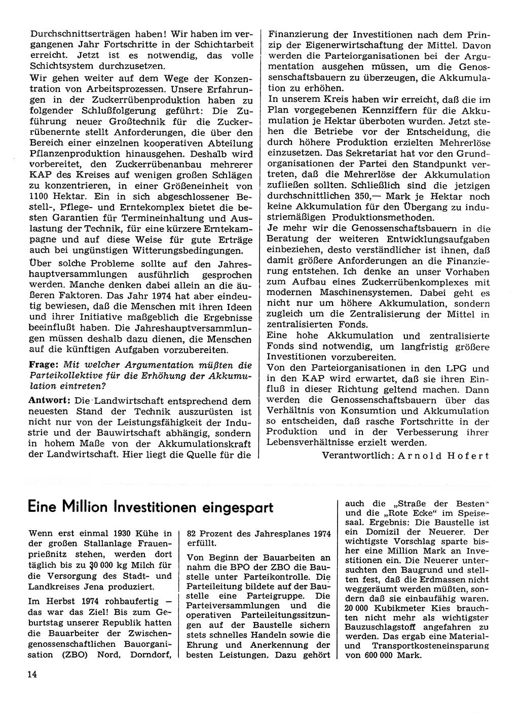 Neuer Weg (NW), Organ des Zentralkomitees (ZK) der SED (Sozialistische Einheitspartei Deutschlands) für Fragen des Parteilebens, 30. Jahrgang [Deutsche Demokratische Republik (DDR)] 1975, Seite 14 (NW ZK SED DDR 1975, S. 14)
