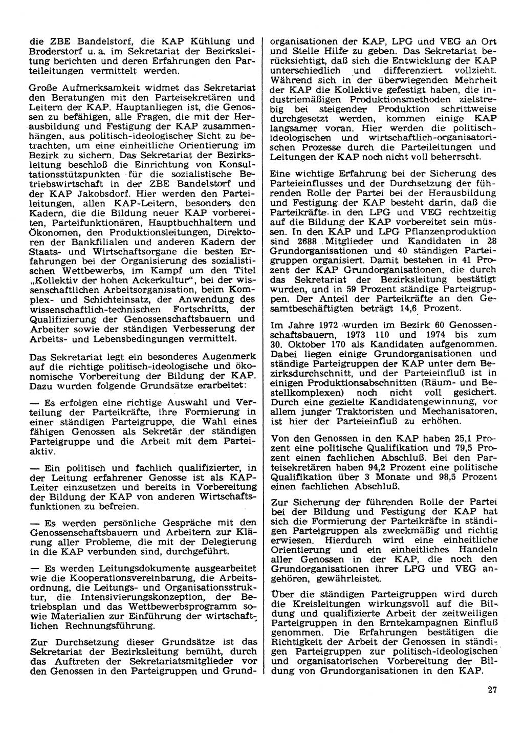 Neuer Weg (NW), Organ des Zentralkomitees (ZK) der SED (Sozialistische Einheitspartei Deutschlands) für Fragen des Parteilebens, 30. Jahrgang [Deutsche Demokratische Republik (DDR)] 1975, Seite 27 (NW ZK SED DDR 1975, S. 27)