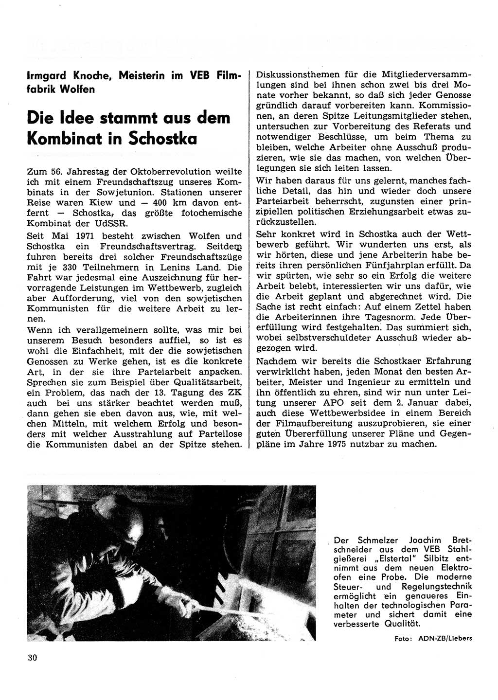 Neuer Weg (NW), Organ des Zentralkomitees (ZK) der SED (Sozialistische Einheitspartei Deutschlands) für Fragen des Parteilebens, 30. Jahrgang [Deutsche Demokratische Republik (DDR)] 1975, Seite 30 (NW ZK SED DDR 1975, S. 30)