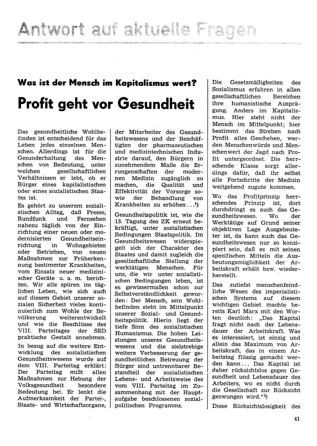 Neuer Weg (NW), Organ des Zentralkomitees (ZK) der SED (Sozialistische Einheitspartei Deutschlands) für Fragen des Parteilebens, 30. Jahrgang [Deutsche Demokratische Republik (DDR)] 1975, Seite 41 (NW ZK SED DDR 1975, S. 41)