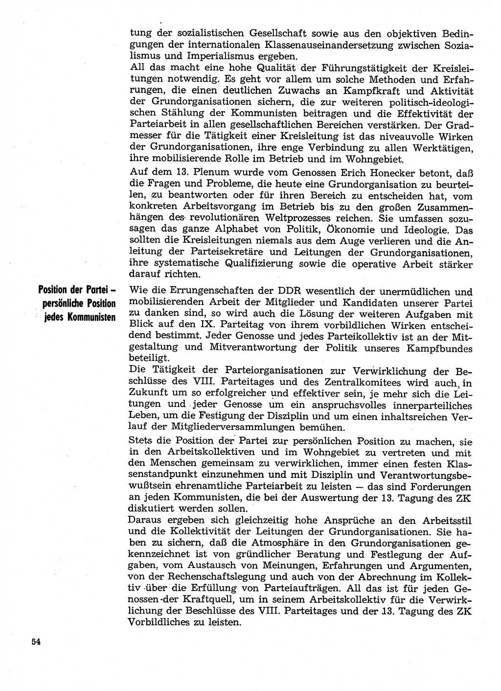 Neuer Weg (NW), Organ des Zentralkomitees (ZK) der SED (Sozialistische Einheitspartei Deutschlands) für Fragen des Parteilebens, 30. Jahrgang [Deutsche Demokratische Republik (DDR)] 1975, Seite 54 (NW ZK SED DDR 1975, S. 54)