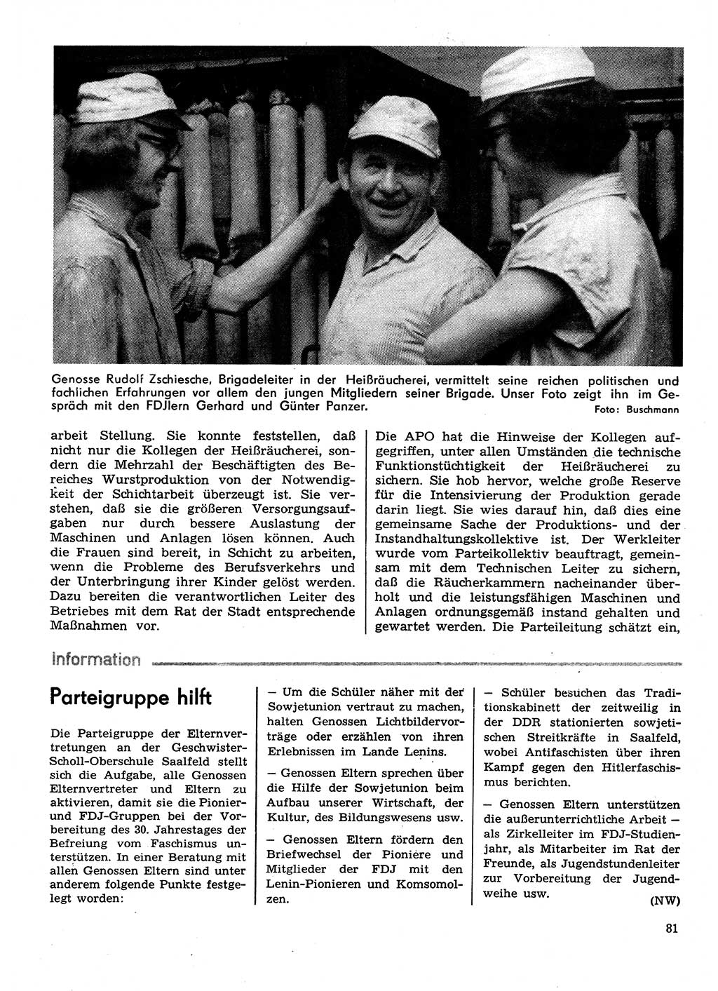 Neuer Weg (NW), Organ des Zentralkomitees (ZK) der SED (Sozialistische Einheitspartei Deutschlands) für Fragen des Parteilebens, 30. Jahrgang [Deutsche Demokratische Republik (DDR)] 1975, Seite 81 (NW ZK SED DDR 1975, S. 81)