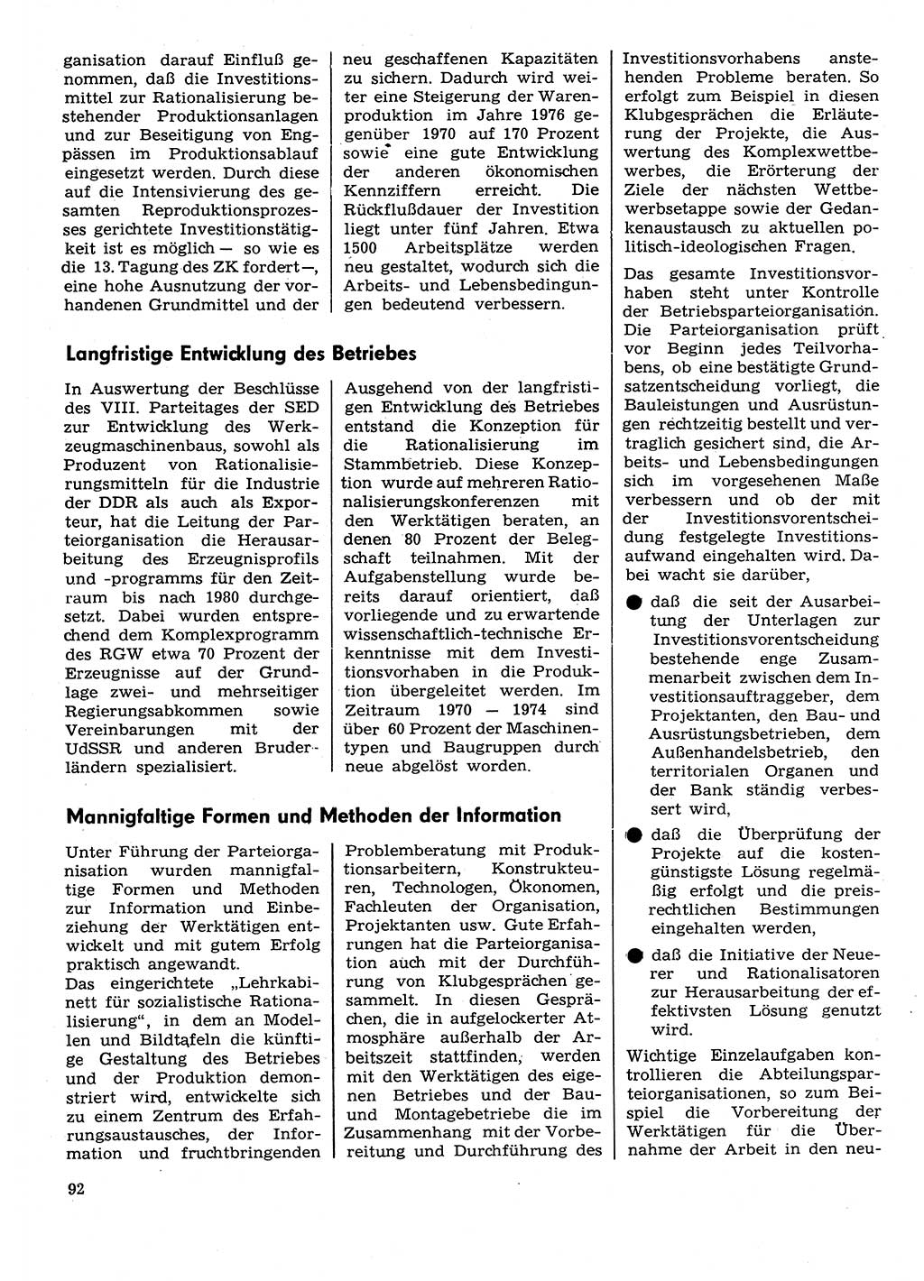 Neuer Weg (NW), Organ des Zentralkomitees (ZK) der SED (Sozialistische Einheitspartei Deutschlands) für Fragen des Parteilebens, 30. Jahrgang [Deutsche Demokratische Republik (DDR)] 1975, Seite 92 (NW ZK SED DDR 1975, S. 92)