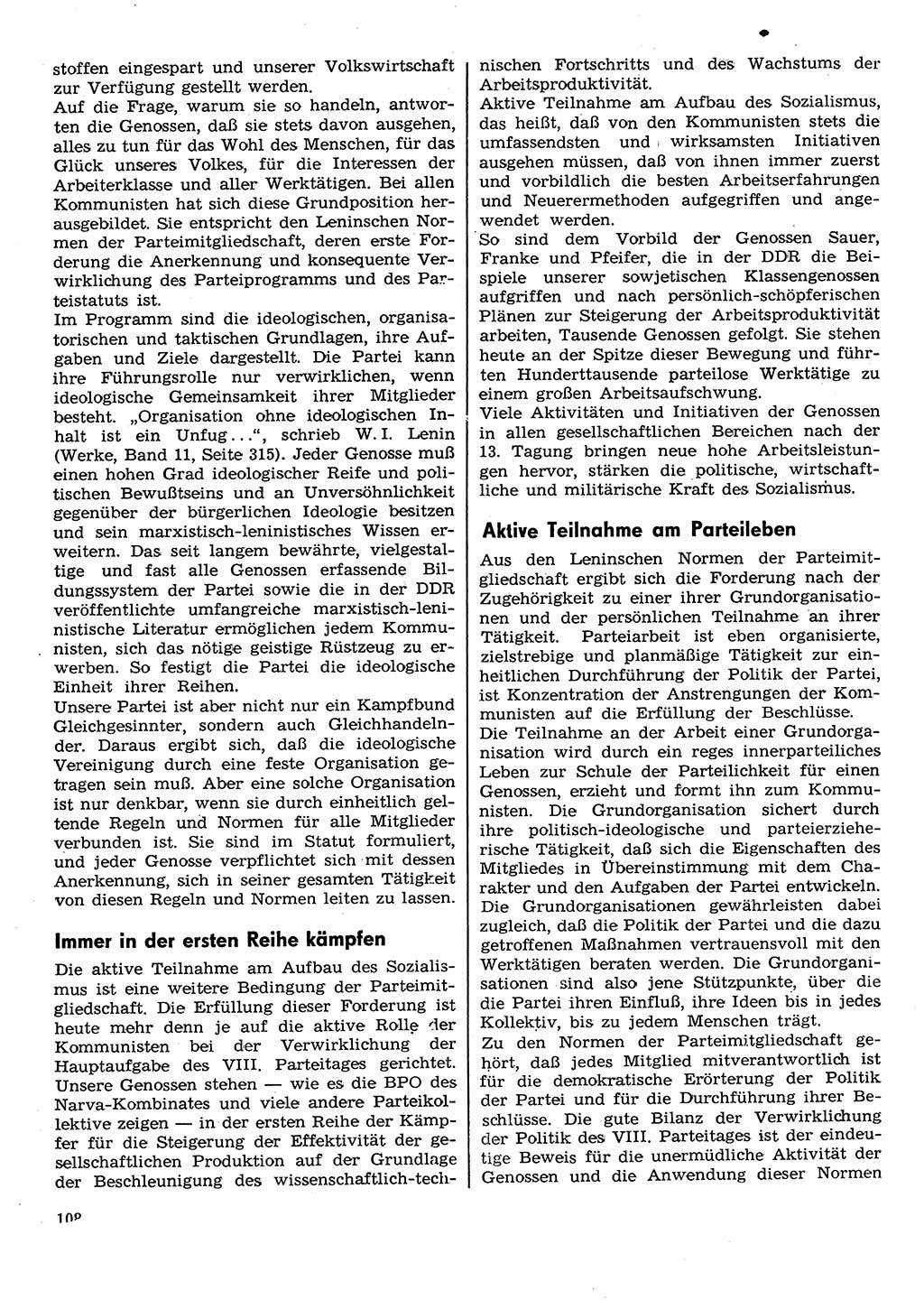 Neuer Weg (NW), Organ des Zentralkomitees (ZK) der SED (Sozialistische Einheitspartei Deutschlands) für Fragen des Parteilebens, 30. Jahrgang [Deutsche Demokratische Republik (DDR)] 1975, Seite 108 (NW ZK SED DDR 1975, S. 108)
