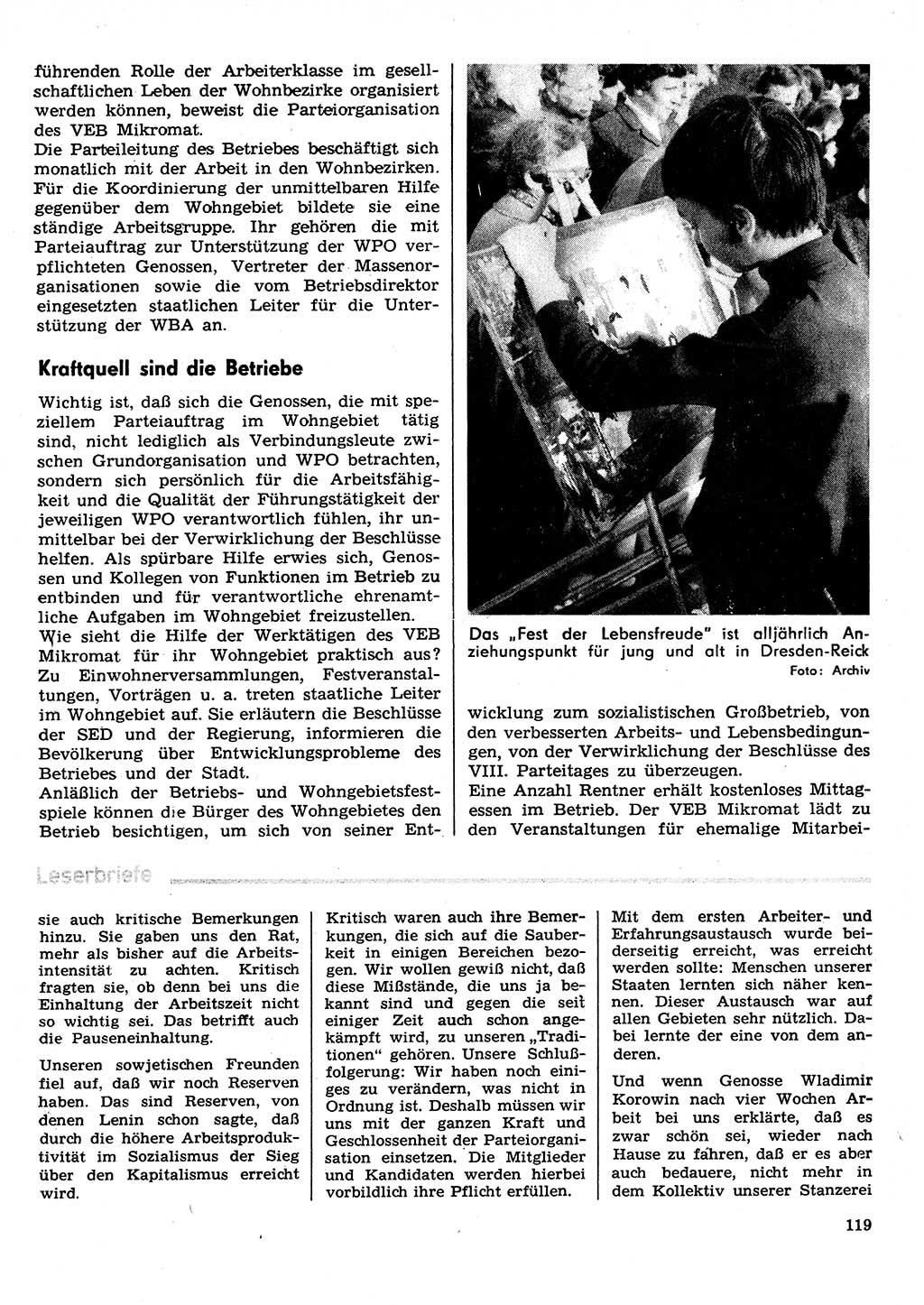 Neuer Weg (NW), Organ des Zentralkomitees (ZK) der SED (Sozialistische Einheitspartei Deutschlands) für Fragen des Parteilebens, 30. Jahrgang [Deutsche Demokratische Republik (DDR)] 1975, Seite 119 (NW ZK SED DDR 1975, S. 119)