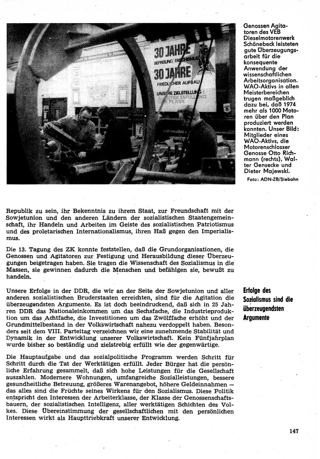 Neuer Weg (NW), Organ des Zentralkomitees (ZK) der SED (Sozialistische Einheitspartei Deutschlands) für Fragen des Parteilebens, 30. Jahrgang [Deutsche Demokratische Republik (DDR)] 1975, Seite 147 (NW ZK SED DDR 1975, S. 147)