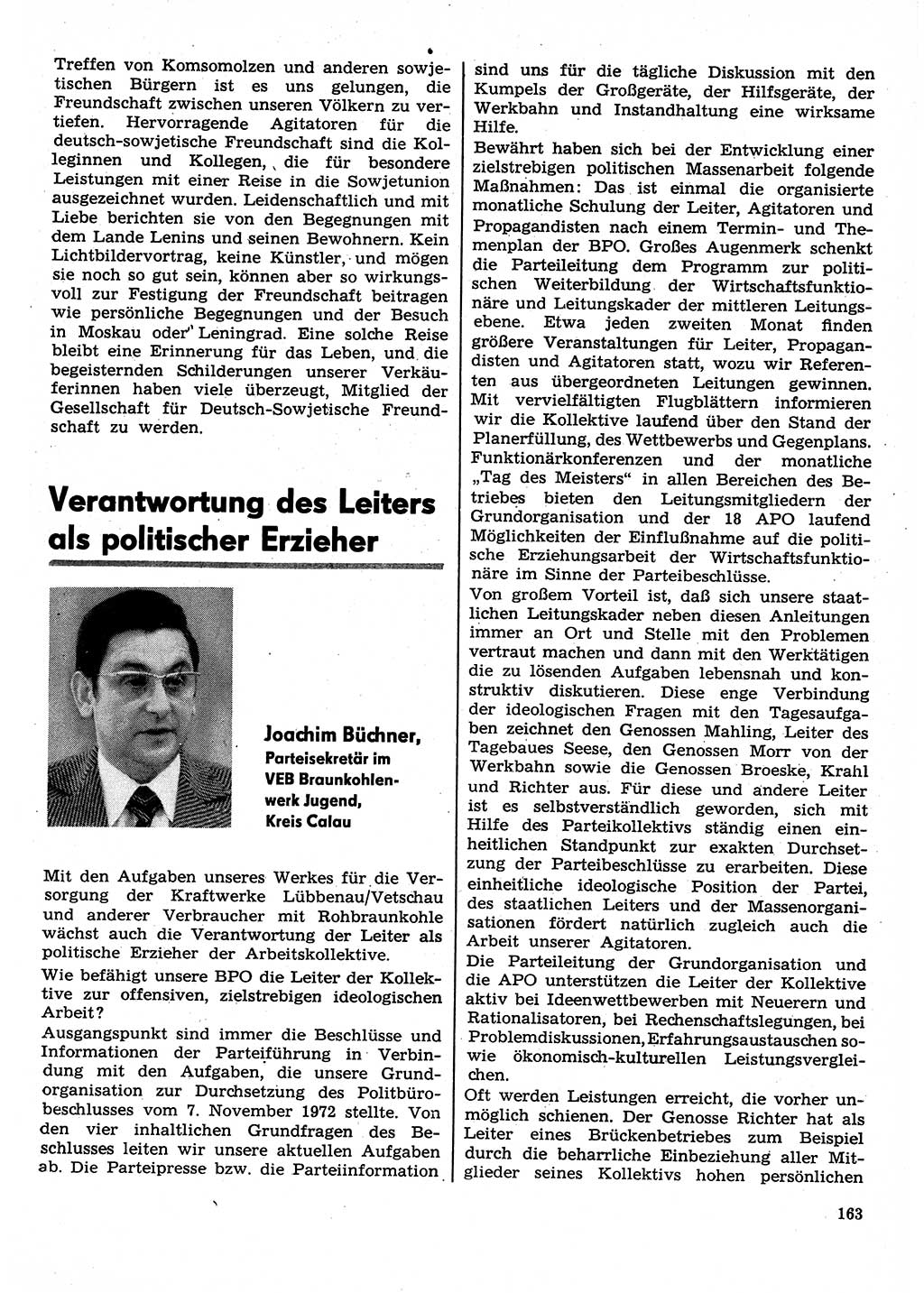 Neuer Weg (NW), Organ des Zentralkomitees (ZK) der SED (Sozialistische Einheitspartei Deutschlands) für Fragen des Parteilebens, 30. Jahrgang [Deutsche Demokratische Republik (DDR)] 1975, Seite 163 (NW ZK SED DDR 1975, S. 163)