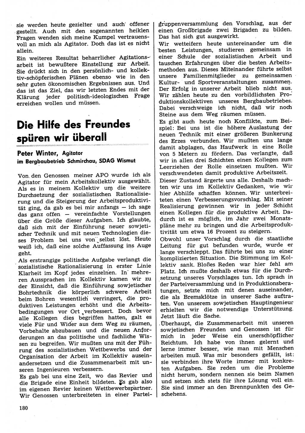 Neuer Weg (NW), Organ des Zentralkomitees (ZK) der SED (Sozialistische Einheitspartei Deutschlands) für Fragen des Parteilebens, 30. Jahrgang [Deutsche Demokratische Republik (DDR)] 1975, Seite 180 (NW ZK SED DDR 1975, S. 180)