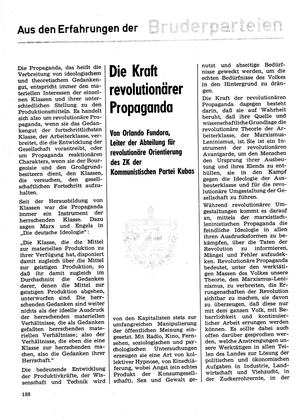 Neuer Weg (NW), Organ des Zentralkomitees (ZK) der SED (Sozialistische Einheitspartei Deutschlands) für Fragen des Parteilebens, 30. Jahrgang [Deutsche Demokratische Republik (DDR)] 1975, Seite 188 (NW ZK SED DDR 1975, S. 188)