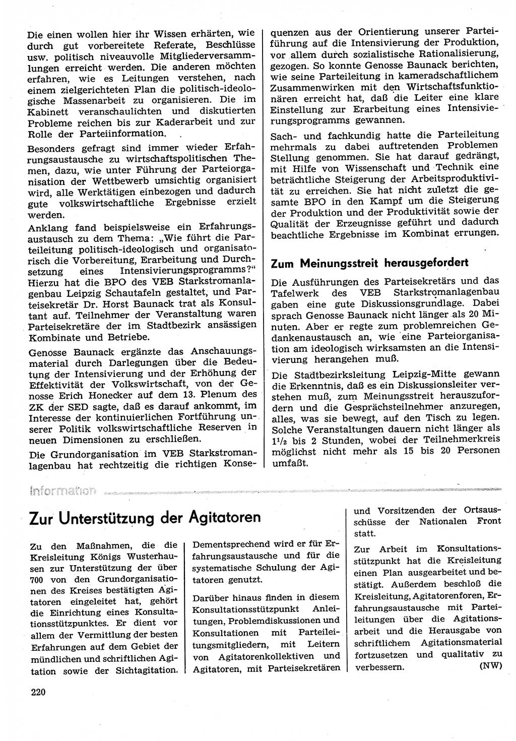 Neuer Weg (NW), Organ des Zentralkomitees (ZK) der SED (Sozialistische Einheitspartei Deutschlands) für Fragen des Parteilebens, 30. Jahrgang [Deutsche Demokratische Republik (DDR)] 1975, Seite 220 (NW ZK SED DDR 1975, S. 220)