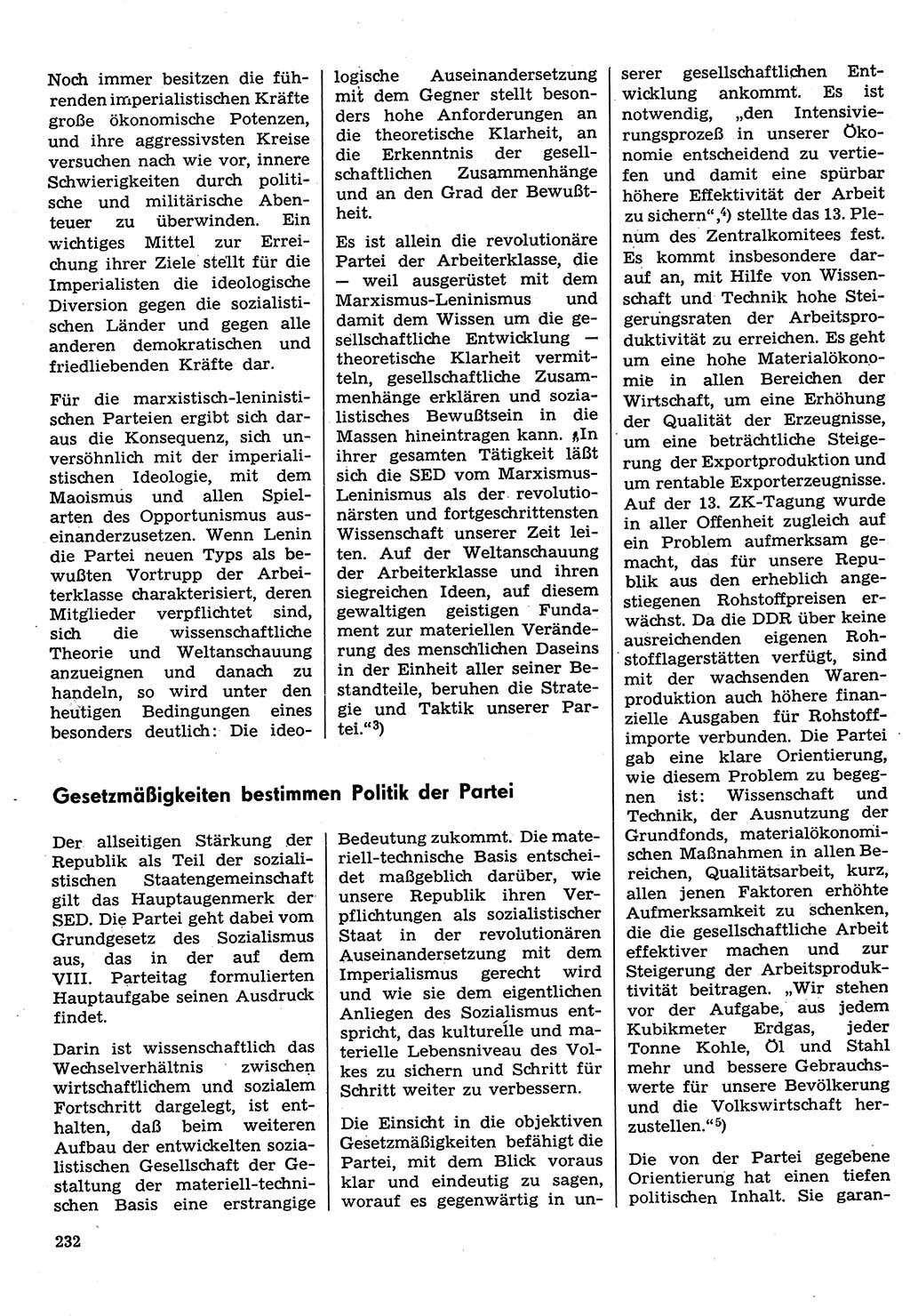 Neuer Weg (NW), Organ des Zentralkomitees (ZK) der SED (Sozialistische Einheitspartei Deutschlands) für Fragen des Parteilebens, 30. Jahrgang [Deutsche Demokratische Republik (DDR)] 1975, Seite 232 (NW ZK SED DDR 1975, S. 232)