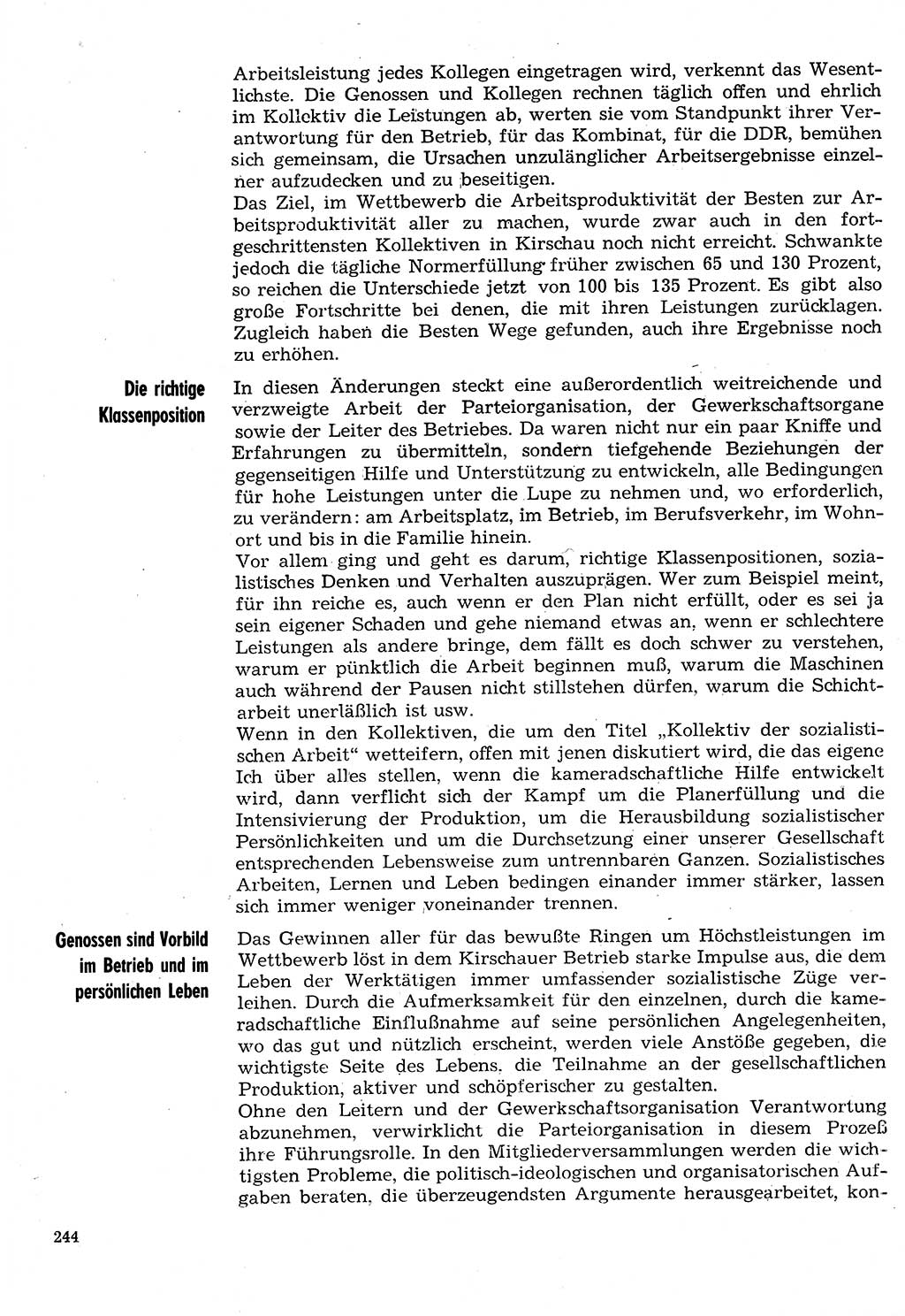 Neuer Weg (NW), Organ des Zentralkomitees (ZK) der SED (Sozialistische Einheitspartei Deutschlands) für Fragen des Parteilebens, 30. Jahrgang [Deutsche Demokratische Republik (DDR)] 1975, Seite 244 (NW ZK SED DDR 1975, S. 244)