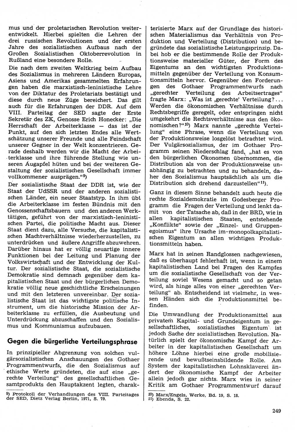 Neuer Weg (NW), Organ des Zentralkomitees (ZK) der SED (Sozialistische Einheitspartei Deutschlands) für Fragen des Parteilebens, 30. Jahrgang [Deutsche Demokratische Republik (DDR)] 1975, Seite 249 (NW ZK SED DDR 1975, S. 249)