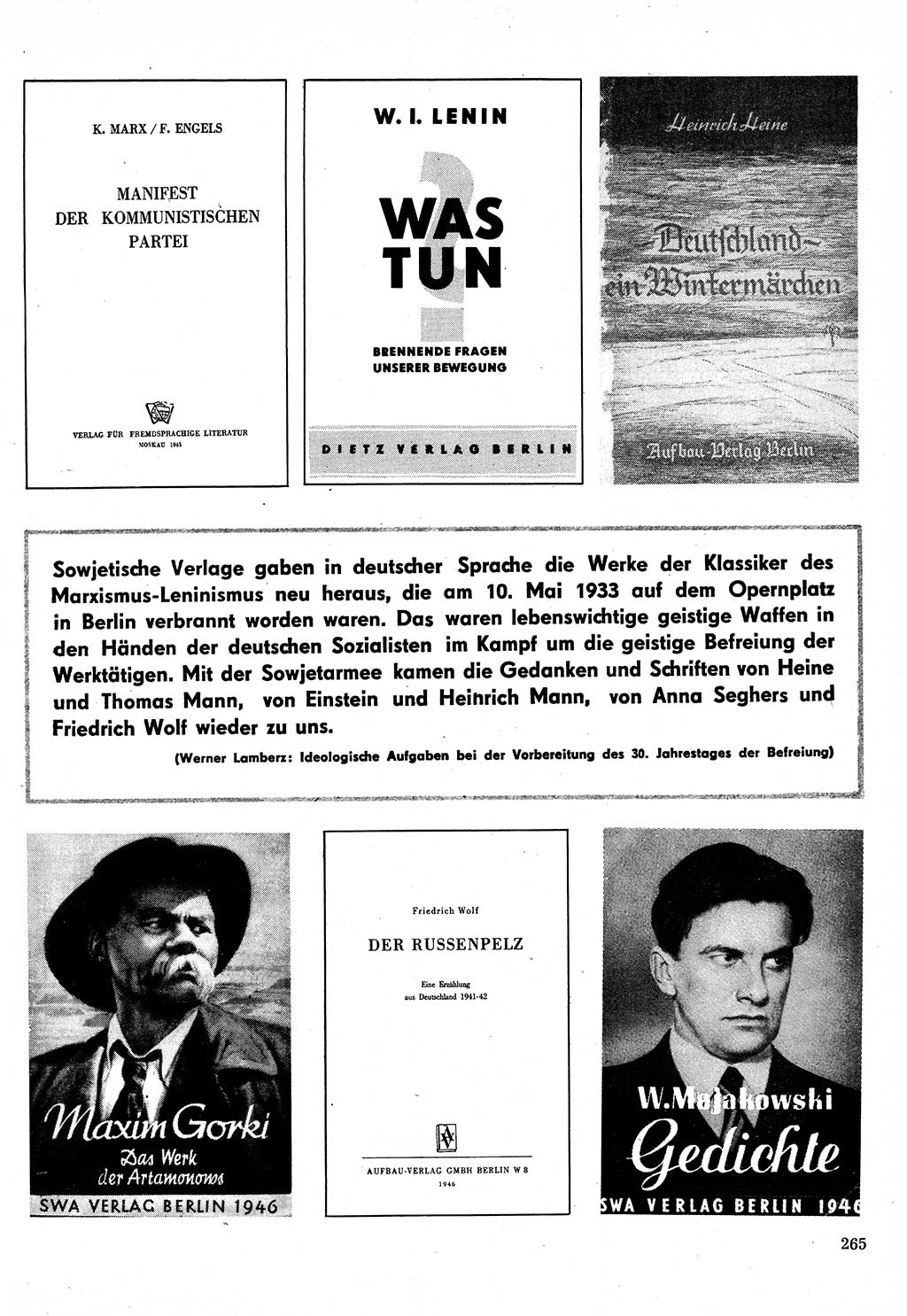 Neuer Weg (NW), Organ des Zentralkomitees (ZK) der SED (Sozialistische Einheitspartei Deutschlands) für Fragen des Parteilebens, 30. Jahrgang [Deutsche Demokratische Republik (DDR)] 1975, Seite 265 (NW ZK SED DDR 1975, S. 265)