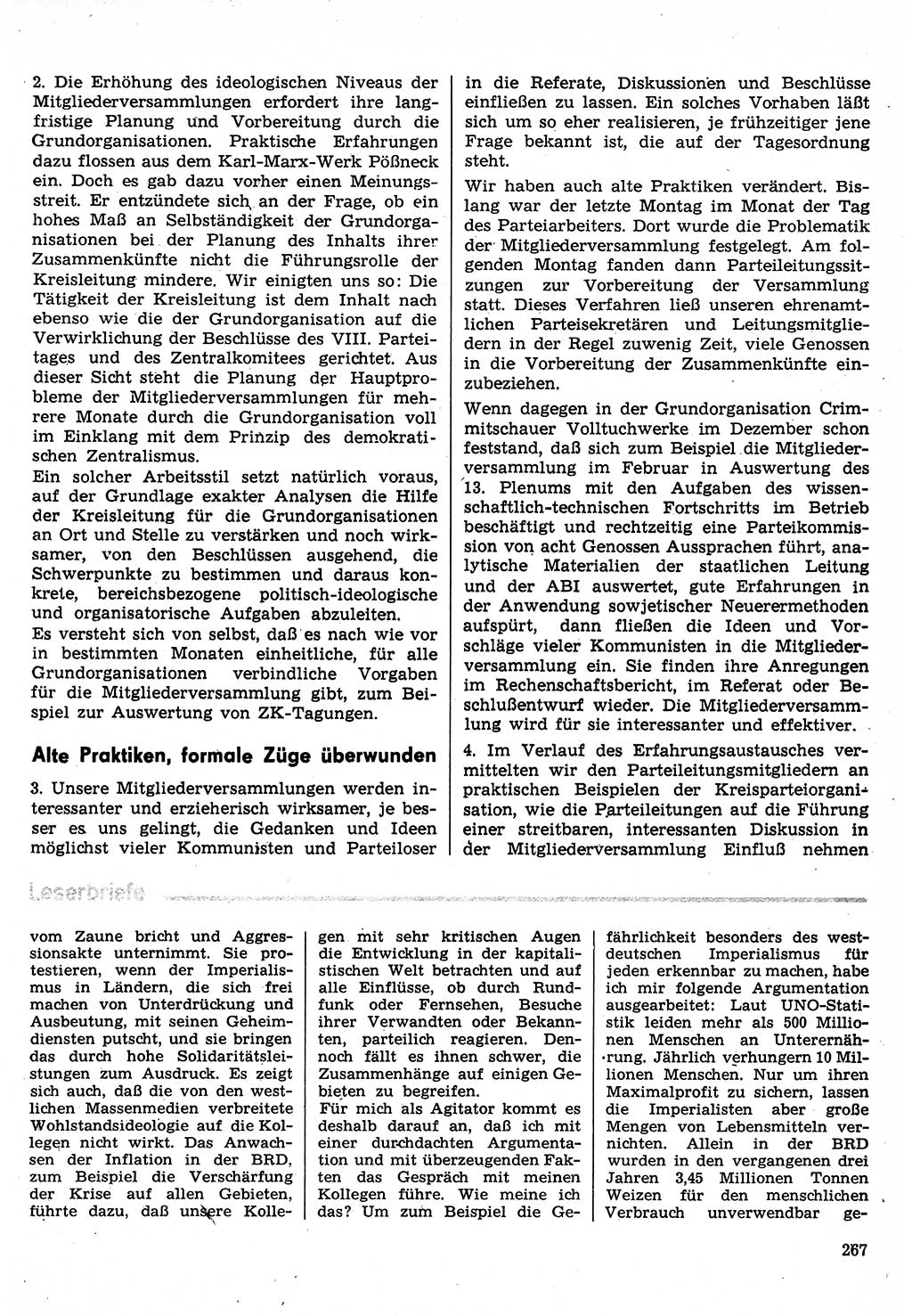 Neuer Weg (NW), Organ des Zentralkomitees (ZK) der SED (Sozialistische Einheitspartei Deutschlands) für Fragen des Parteilebens, 30. Jahrgang [Deutsche Demokratische Republik (DDR)] 1975, Seite 267 (NW ZK SED DDR 1975, S. 267)