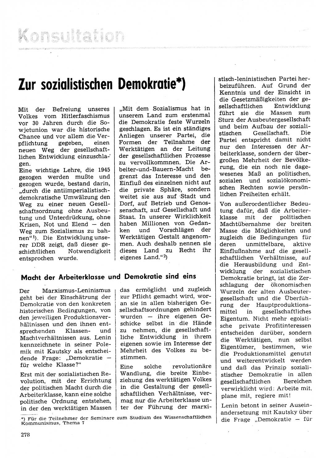 Neuer Weg (NW), Organ des Zentralkomitees (ZK) der SED (Sozialistische Einheitspartei Deutschlands) für Fragen des Parteilebens, 30. Jahrgang [Deutsche Demokratische Republik (DDR)] 1975, Seite 278 (NW ZK SED DDR 1975, S. 278)