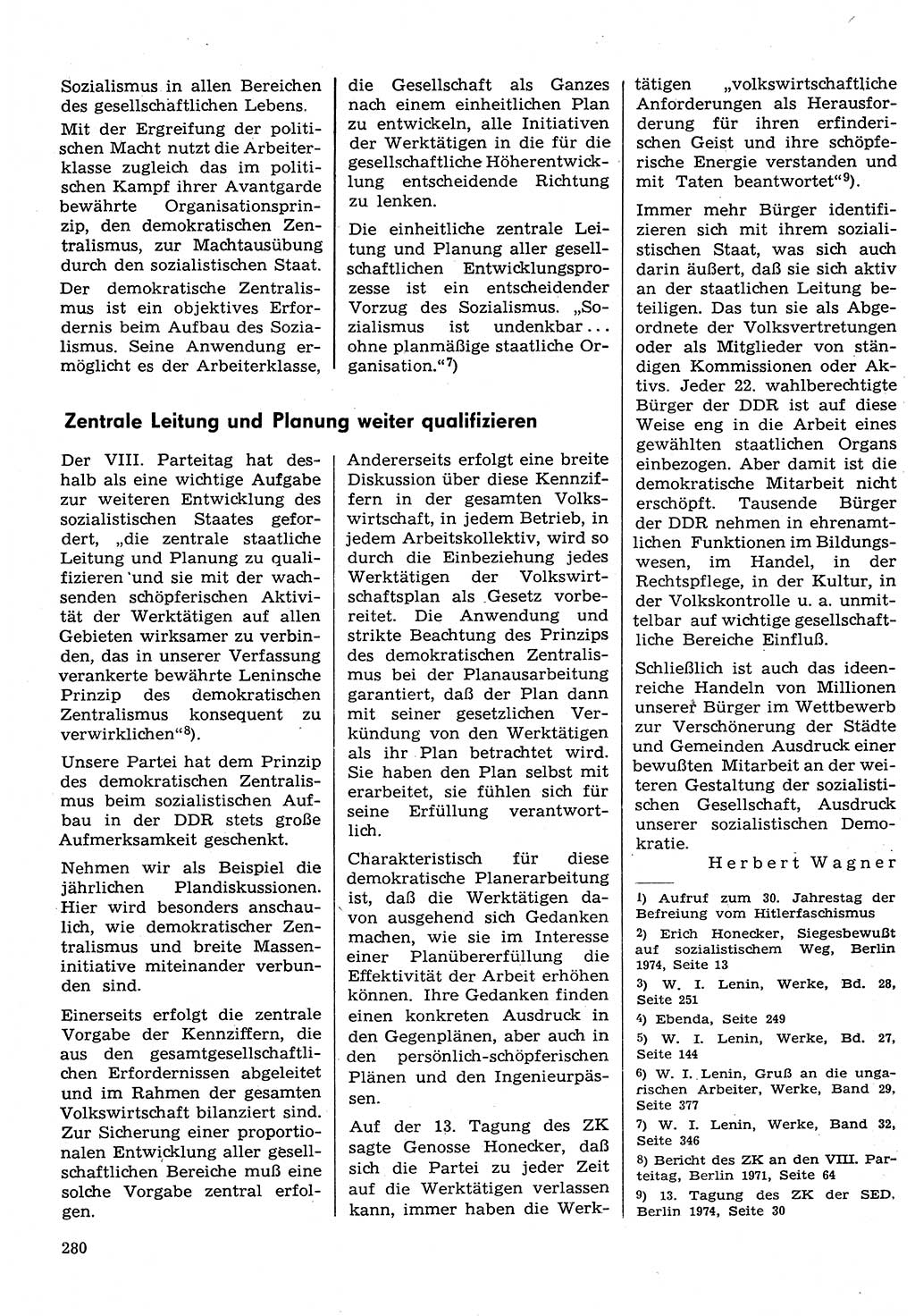 Neuer Weg (NW), Organ des Zentralkomitees (ZK) der SED (Sozialistische Einheitspartei Deutschlands) für Fragen des Parteilebens, 30. Jahrgang [Deutsche Demokratische Republik (DDR)] 1975, Seite 280 (NW ZK SED DDR 1975, S. 280)