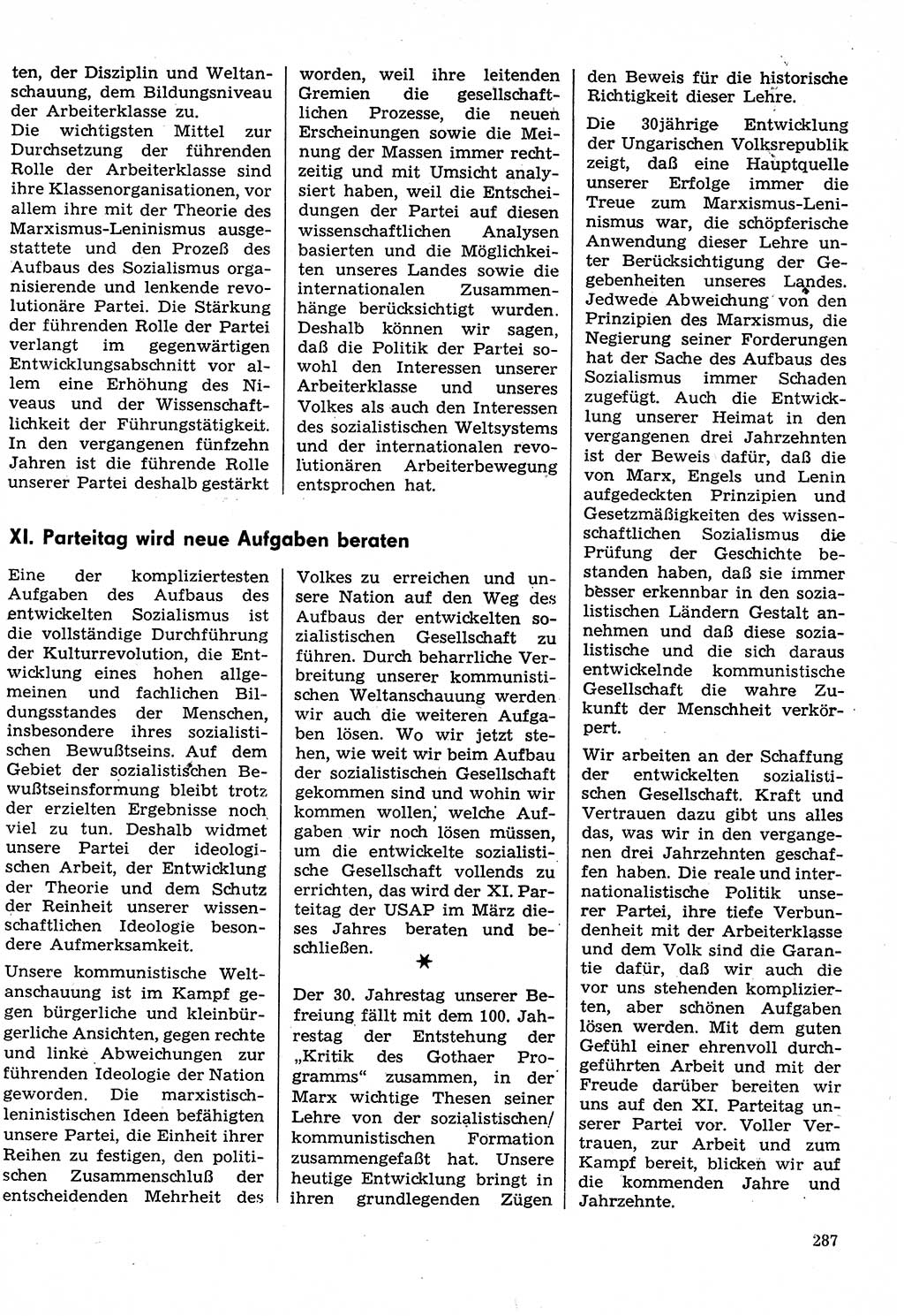 Neuer Weg (NW), Organ des Zentralkomitees (ZK) der SED (Sozialistische Einheitspartei Deutschlands) für Fragen des Parteilebens, 30. Jahrgang [Deutsche Demokratische Republik (DDR)] 1975, Seite 287 (NW ZK SED DDR 1975, S. 287)