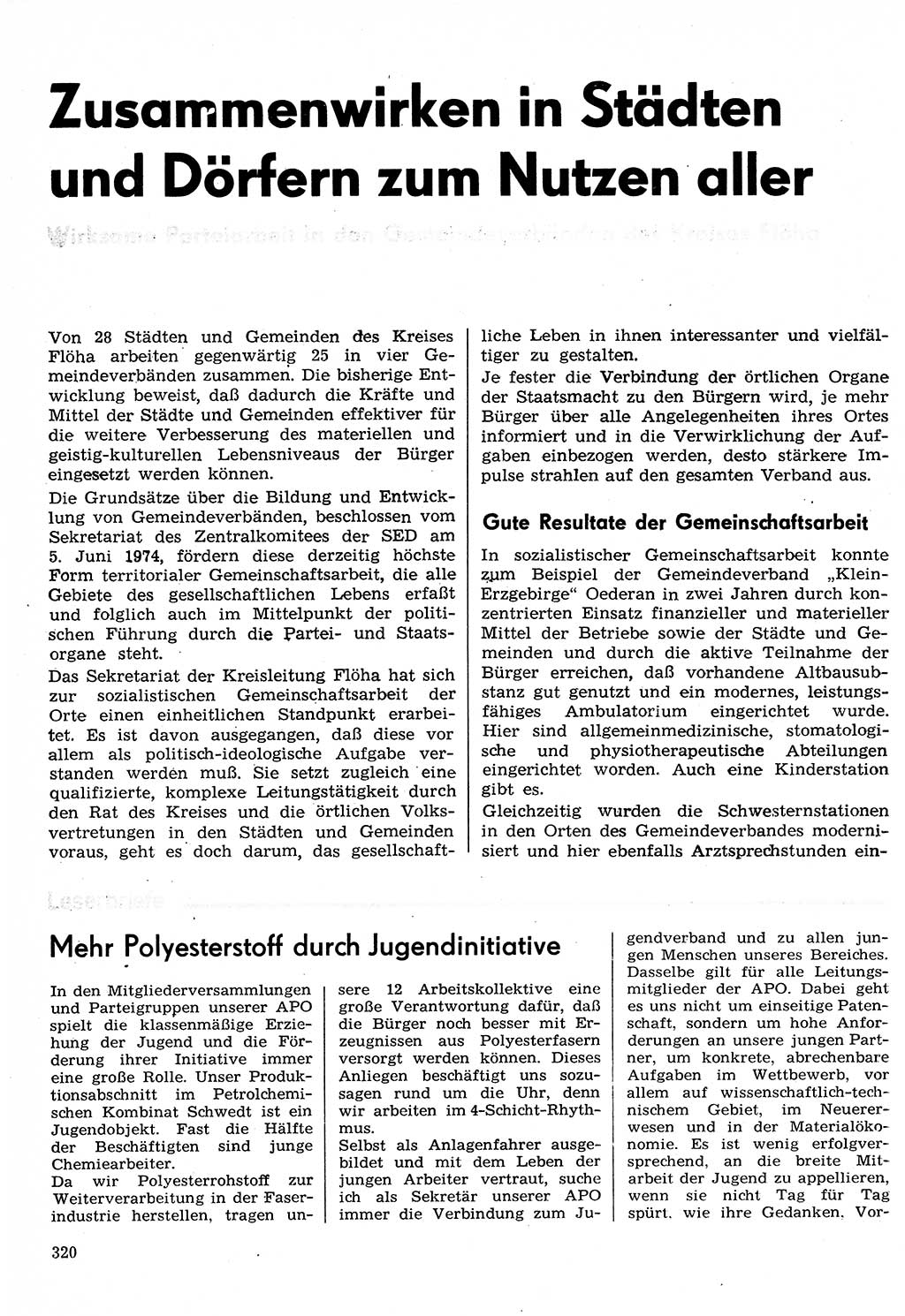 Neuer Weg (NW), Organ des Zentralkomitees (ZK) der SED (Sozialistische Einheitspartei Deutschlands) für Fragen des Parteilebens, 30. Jahrgang [Deutsche Demokratische Republik (DDR)] 1975, Seite 320 (NW ZK SED DDR 1975, S. 320)