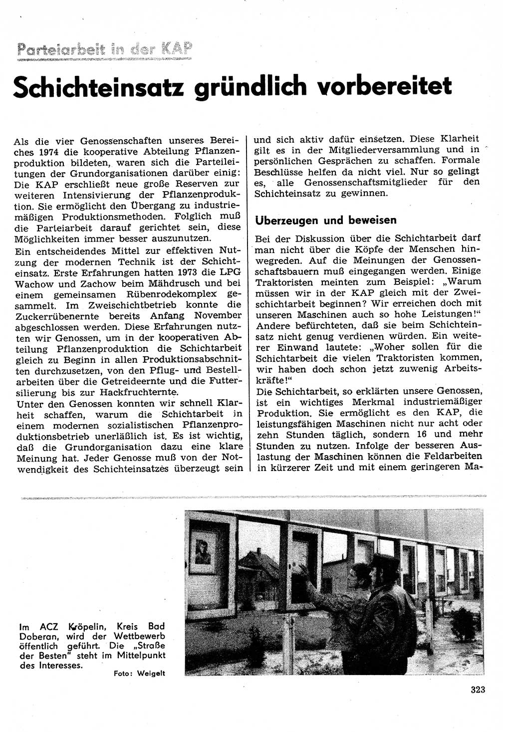 Neuer Weg (NW), Organ des Zentralkomitees (ZK) der SED (Sozialistische Einheitspartei Deutschlands) für Fragen des Parteilebens, 30. Jahrgang [Deutsche Demokratische Republik (DDR)] 1975, Seite 323 (NW ZK SED DDR 1975, S. 323)