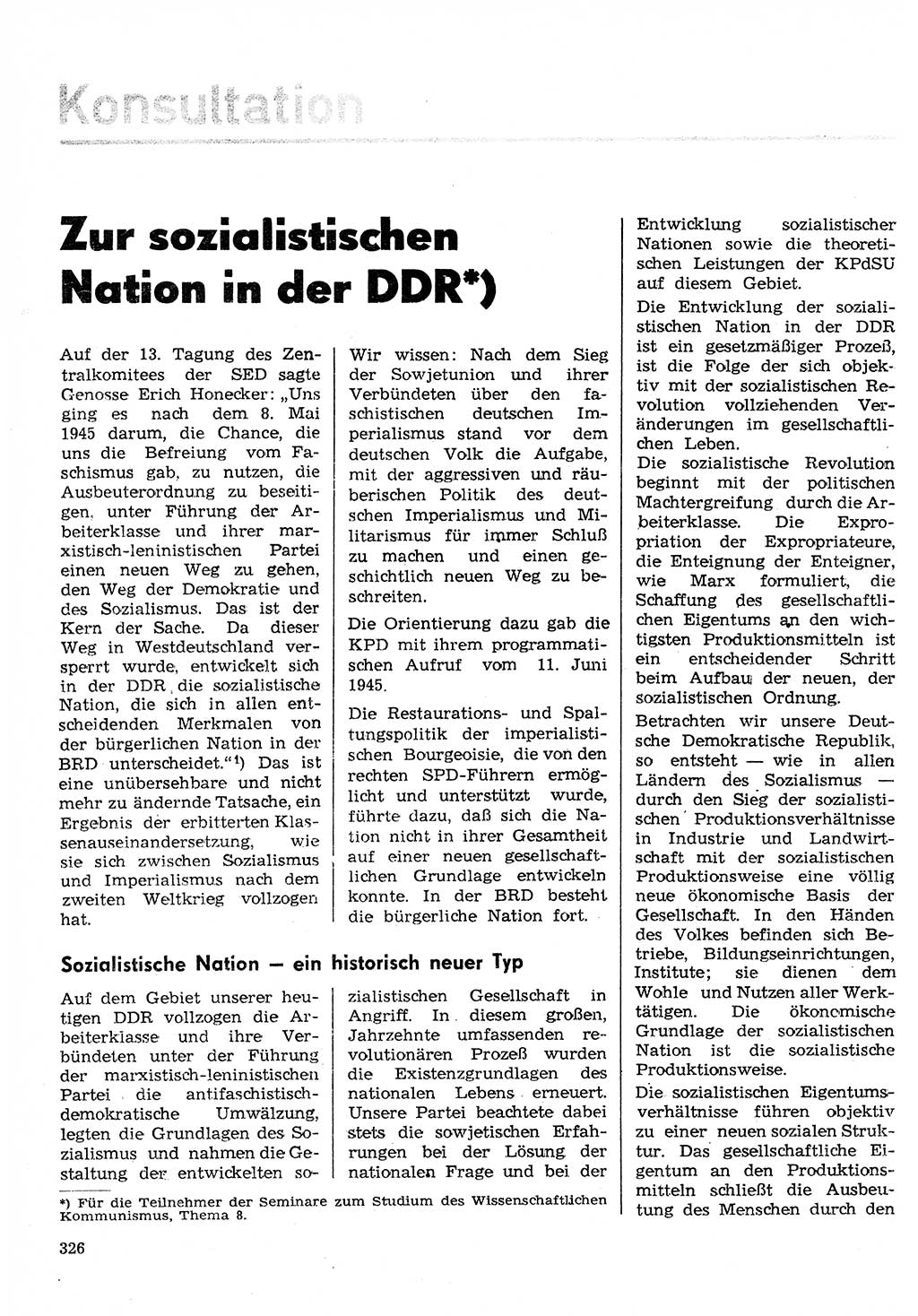Neuer Weg (NW), Organ des Zentralkomitees (ZK) der SED (Sozialistische Einheitspartei Deutschlands) für Fragen des Parteilebens, 30. Jahrgang [Deutsche Demokratische Republik (DDR)] 1975, Seite 326 (NW ZK SED DDR 1975, S. 326)