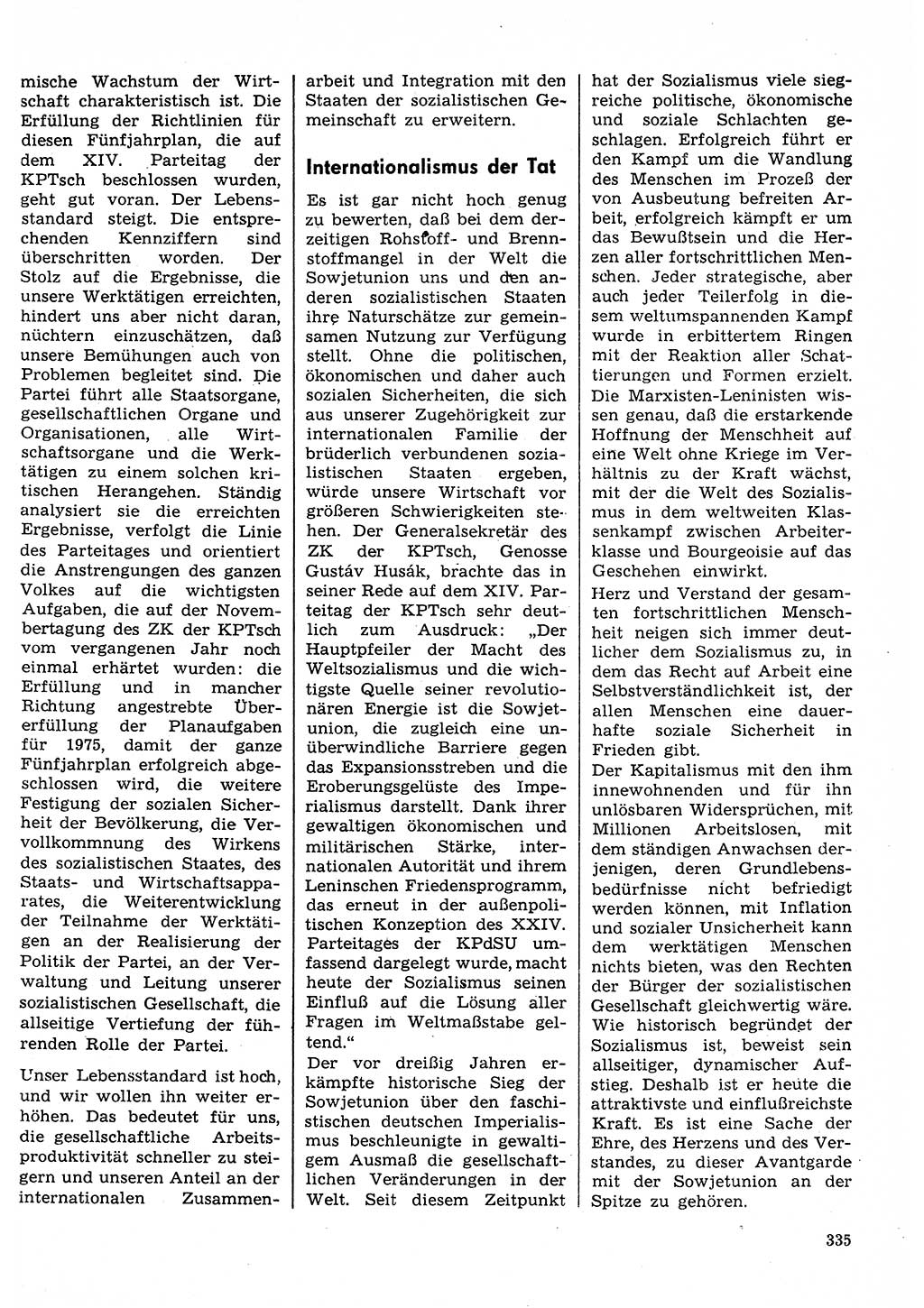 Neuer Weg (NW), Organ des Zentralkomitees (ZK) der SED (Sozialistische Einheitspartei Deutschlands) für Fragen des Parteilebens, 30. Jahrgang [Deutsche Demokratische Republik (DDR)] 1975, Seite 335 (NW ZK SED DDR 1975, S. 335)