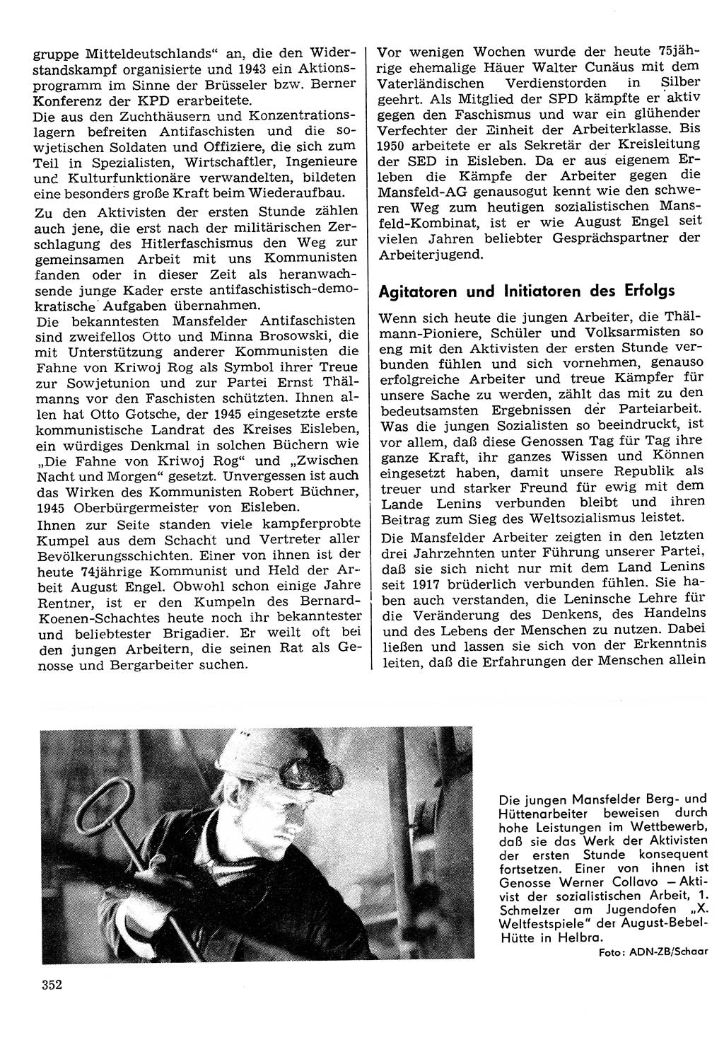 Neuer Weg (NW), Organ des Zentralkomitees (ZK) der SED (Sozialistische Einheitspartei Deutschlands) fÃ¼r Fragen des Parteilebens, 30. Jahrgang [Deutsche Demokratische Republik (DDR)] 1975, Seite 352 (NW ZK SED DDR 1975, S. 352)