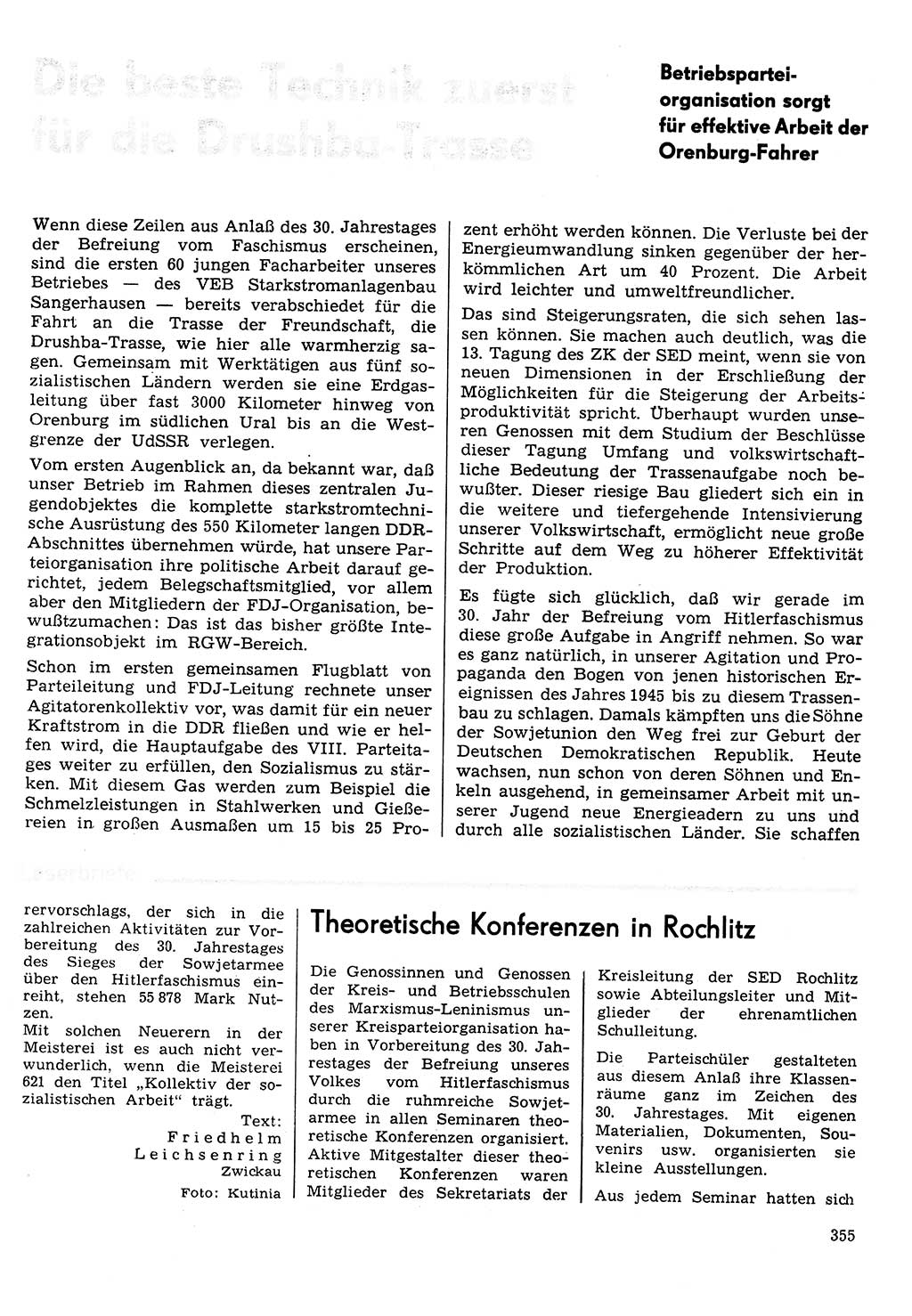 Neuer Weg (NW), Organ des Zentralkomitees (ZK) der SED (Sozialistische Einheitspartei Deutschlands) für Fragen des Parteilebens, 30. Jahrgang [Deutsche Demokratische Republik (DDR)] 1975, Seite 355 (NW ZK SED DDR 1975, S. 355)