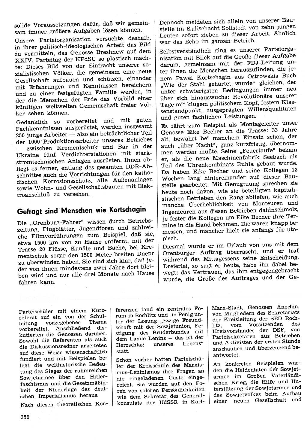 Neuer Weg (NW), Organ des Zentralkomitees (ZK) der SED (Sozialistische Einheitspartei Deutschlands) für Fragen des Parteilebens, 30. Jahrgang [Deutsche Demokratische Republik (DDR)] 1975, Seite 356 (NW ZK SED DDR 1975, S. 356)