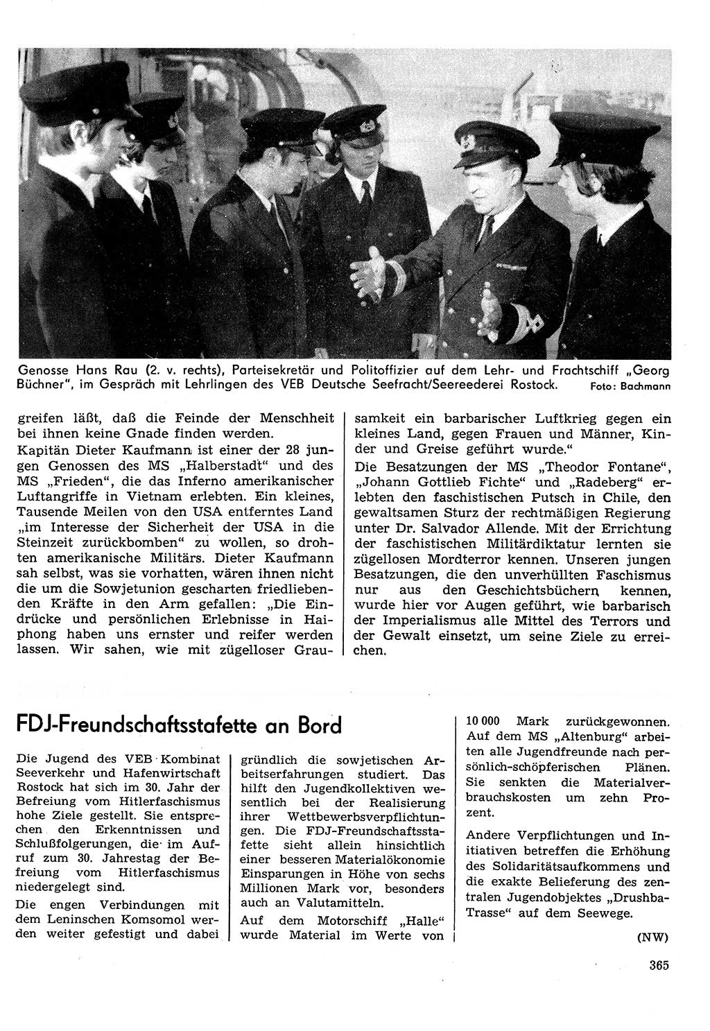 Neuer Weg (NW), Organ des Zentralkomitees (ZK) der SED (Sozialistische Einheitspartei Deutschlands) für Fragen des Parteilebens, 30. Jahrgang [Deutsche Demokratische Republik (DDR)] 1975, Seite 365 (NW ZK SED DDR 1975, S. 365)