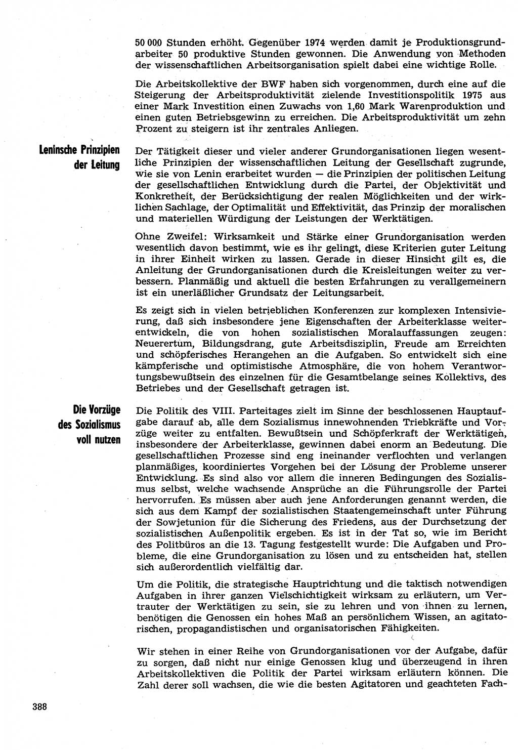 Neuer Weg (NW), Organ des Zentralkomitees (ZK) der SED (Sozialistische Einheitspartei Deutschlands) für Fragen des Parteilebens, 30. Jahrgang [Deutsche Demokratische Republik (DDR)] 1975, Seite 388 (NW ZK SED DDR 1975, S. 388)